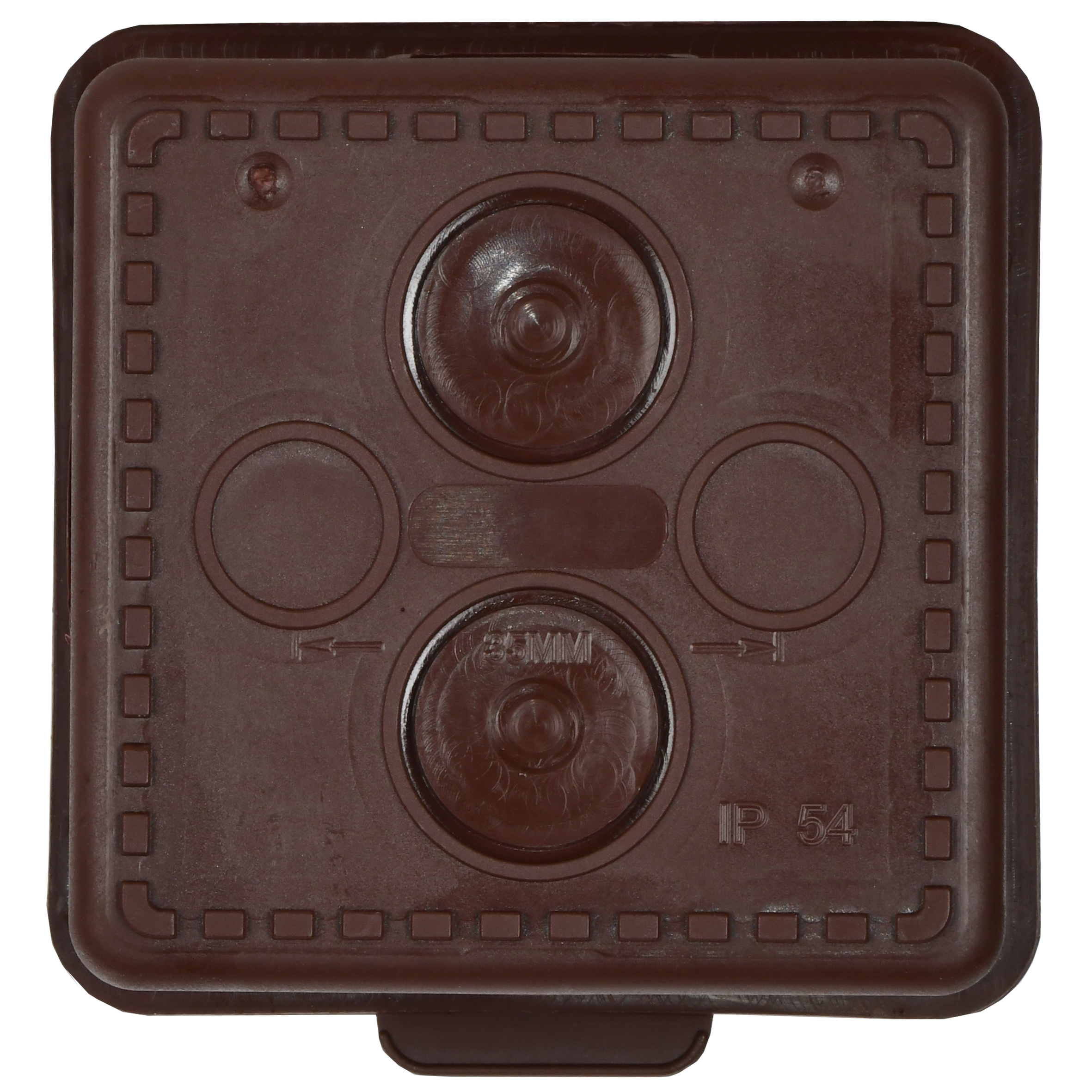 Коробка распаячная КМ для открытой проводки с откидной крышкой 65х65х50мм IP54 4 гермоввода дуб IEK