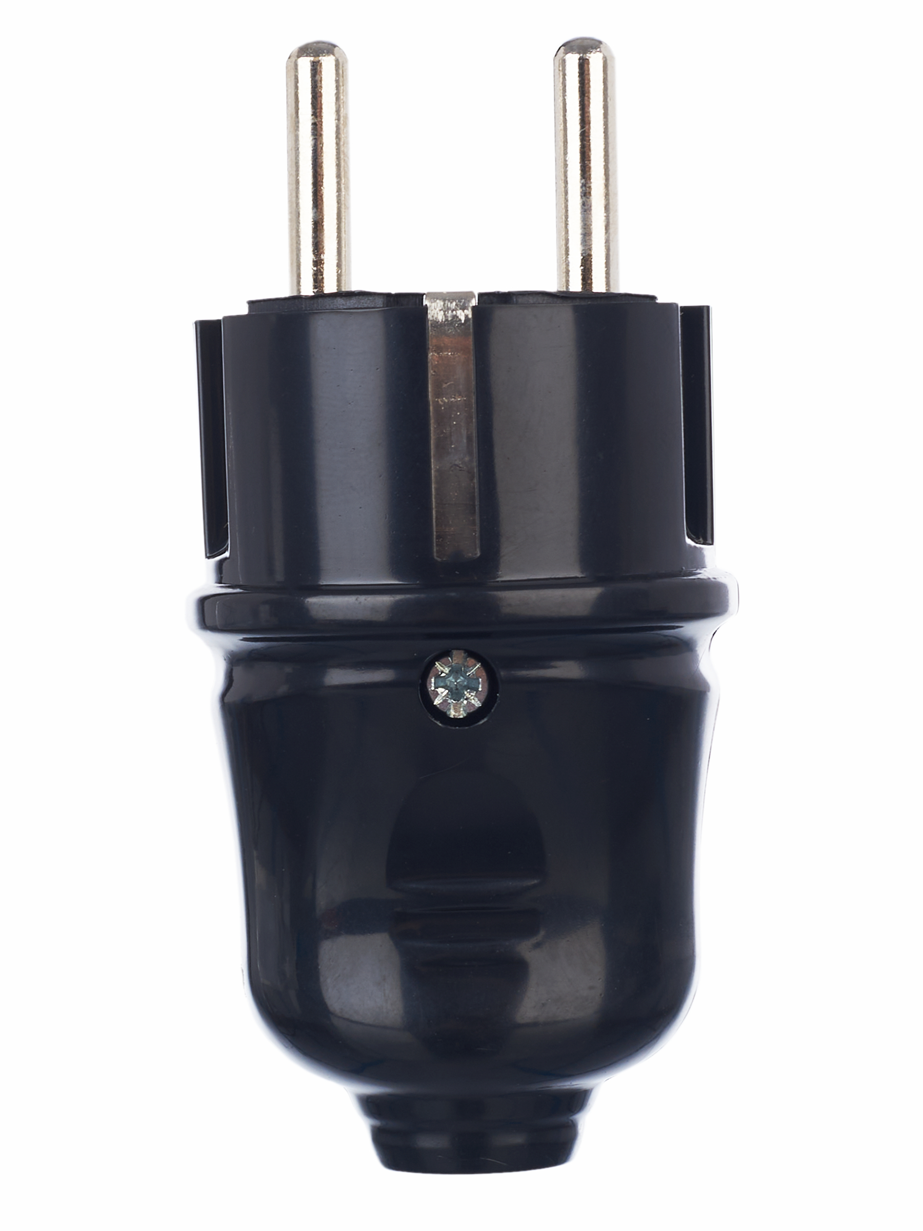 Вилка разборная прямая ВПп10-02-Ст с заземляющим контактом 16А черная IEK