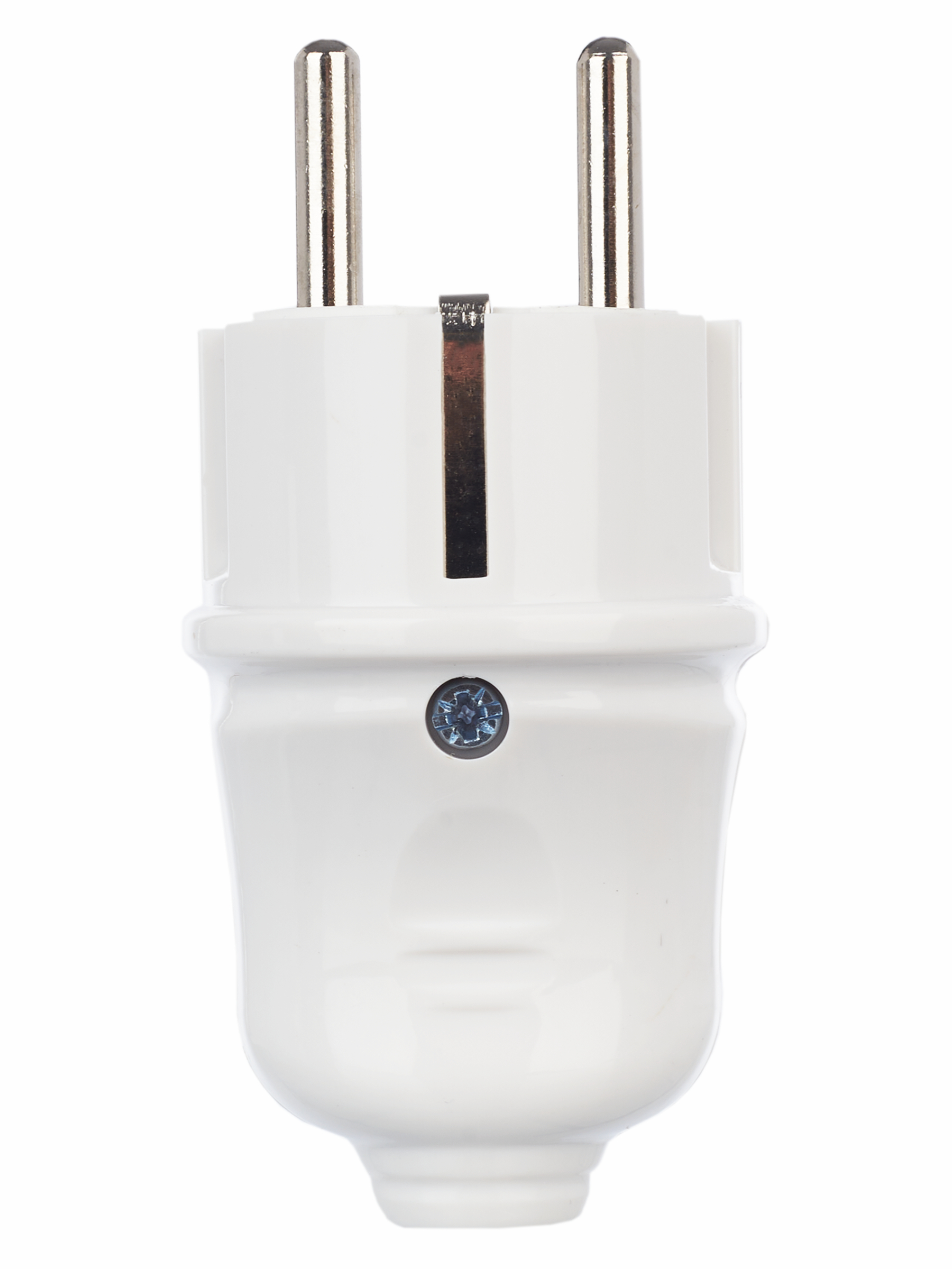 Вилка разборная прямая ВПп10-01-Ст с заземляющим контактом 16А белая IEK