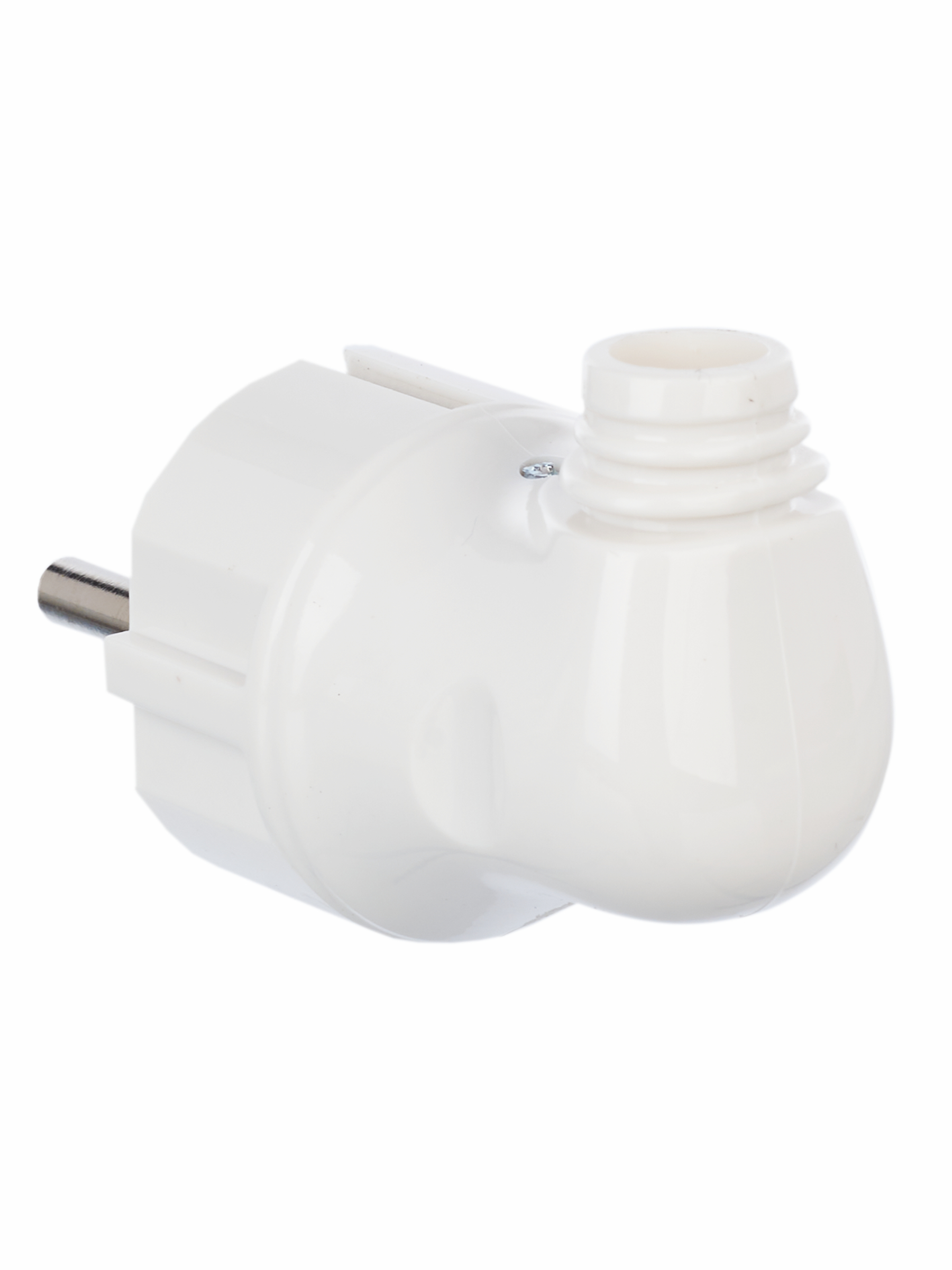 Вилка разборная угловая ВПу11-01-Ст с заземляющим контактом 16А белая IEK