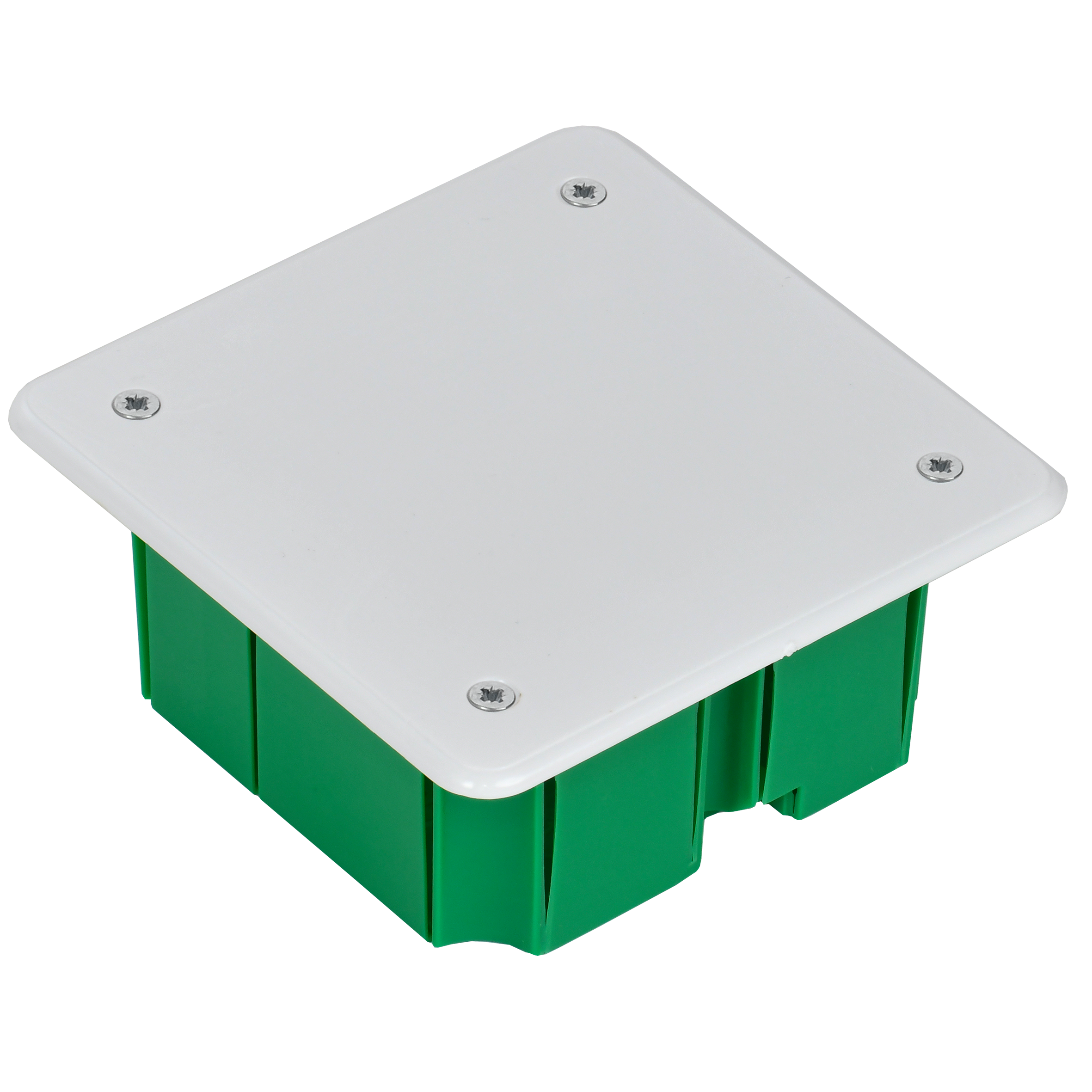 Коробка распаячная КМ41021 для полых стен безгалогенная (HF) 92х92х45мм с саморезами металлическими лапками и крышкой IEK