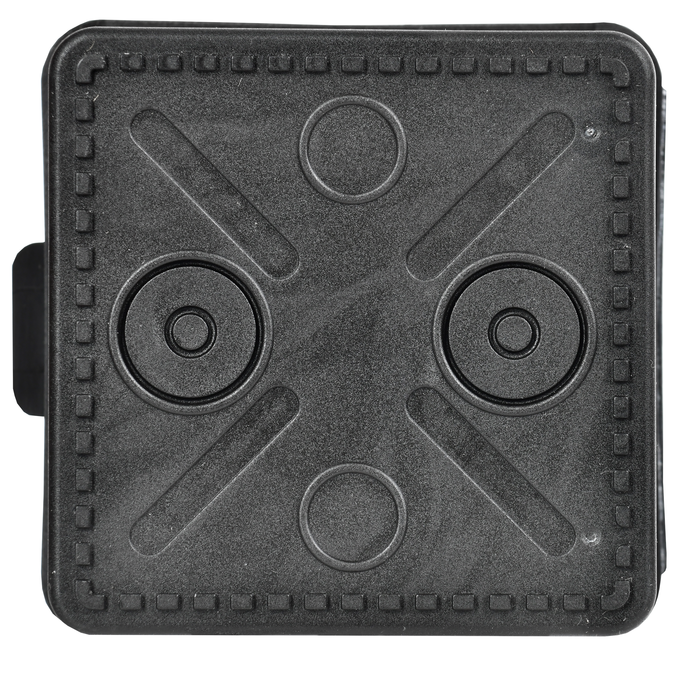 Коробка распаячная КМ41238 для открытой проводки с откидной крышкой безгалогенная (HF) 80х80х50мм IP54 7 гермовводов черная (RAL 9005) IEK