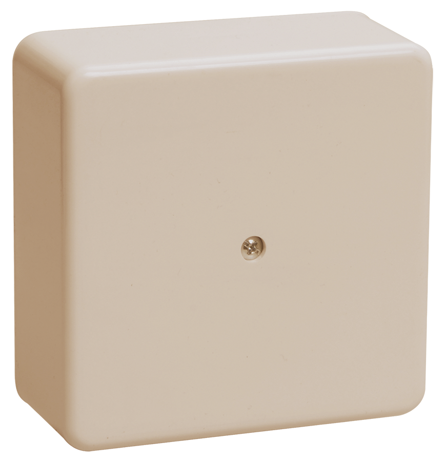 Коробка распаячная КМ41211-02 для открытой проводки безгалогенная (HF) 75х75х20мм слоновая кость IEK