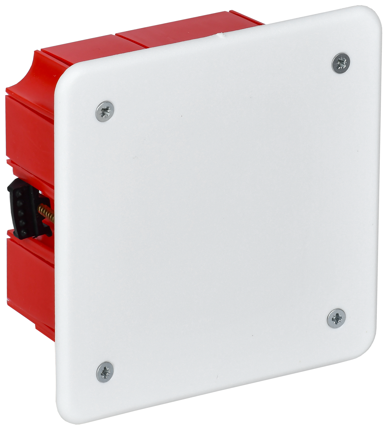 Коробка распаячная КМ41022 для полых стен безгалогенная (HF) 92х92х45мм с саморезами металлическими лапками и крышкой IEK