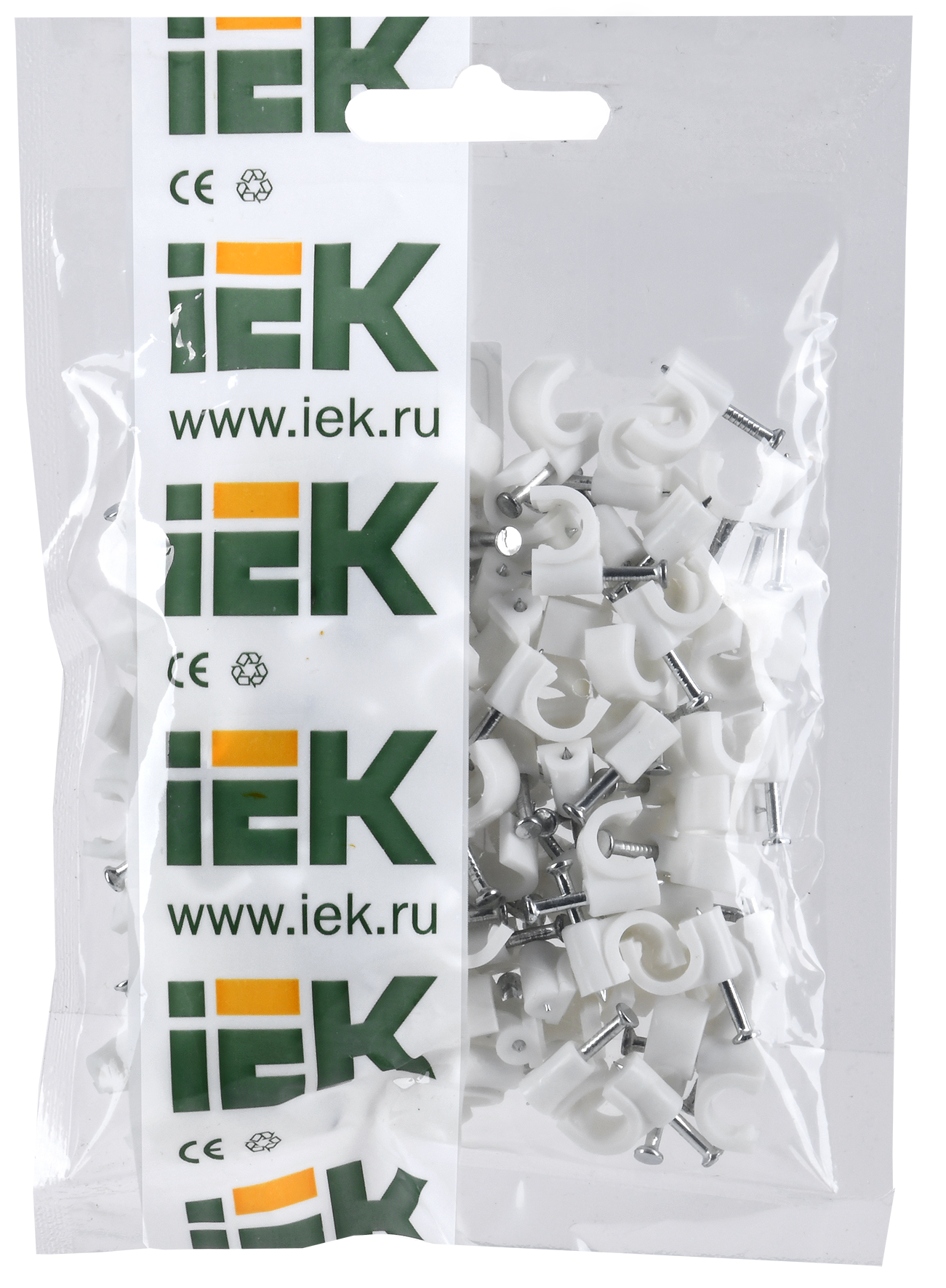 Скоба 6мм круглая пластиковая (100шт) IEK