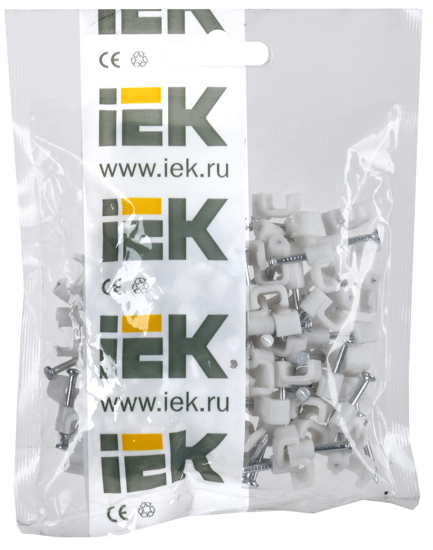 Скоба 6мм плоская пластиковая (100шт) IEK