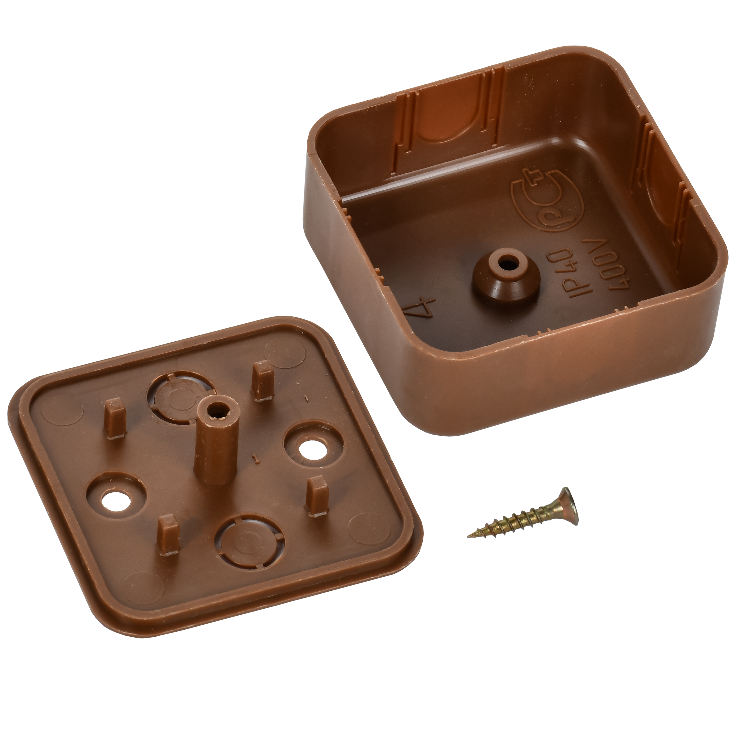 Коробка распаячная КМ41205-05 для открытой проводки безгалогенная (HF) 50х50х20мм дуб IEK