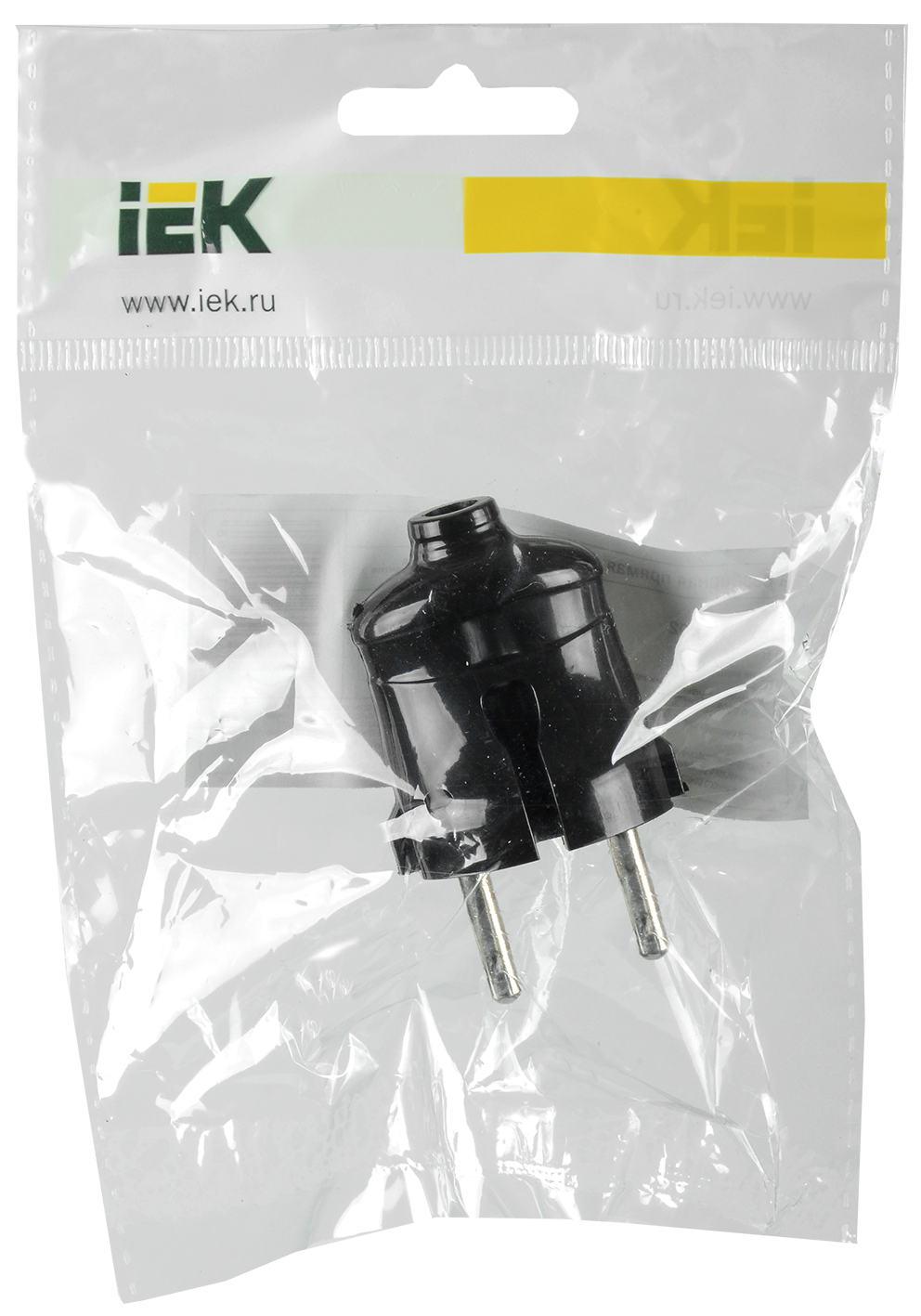 Вилка разборная прямая ВПп20-02-Ст без заземляющего контакта 6А черная IEK