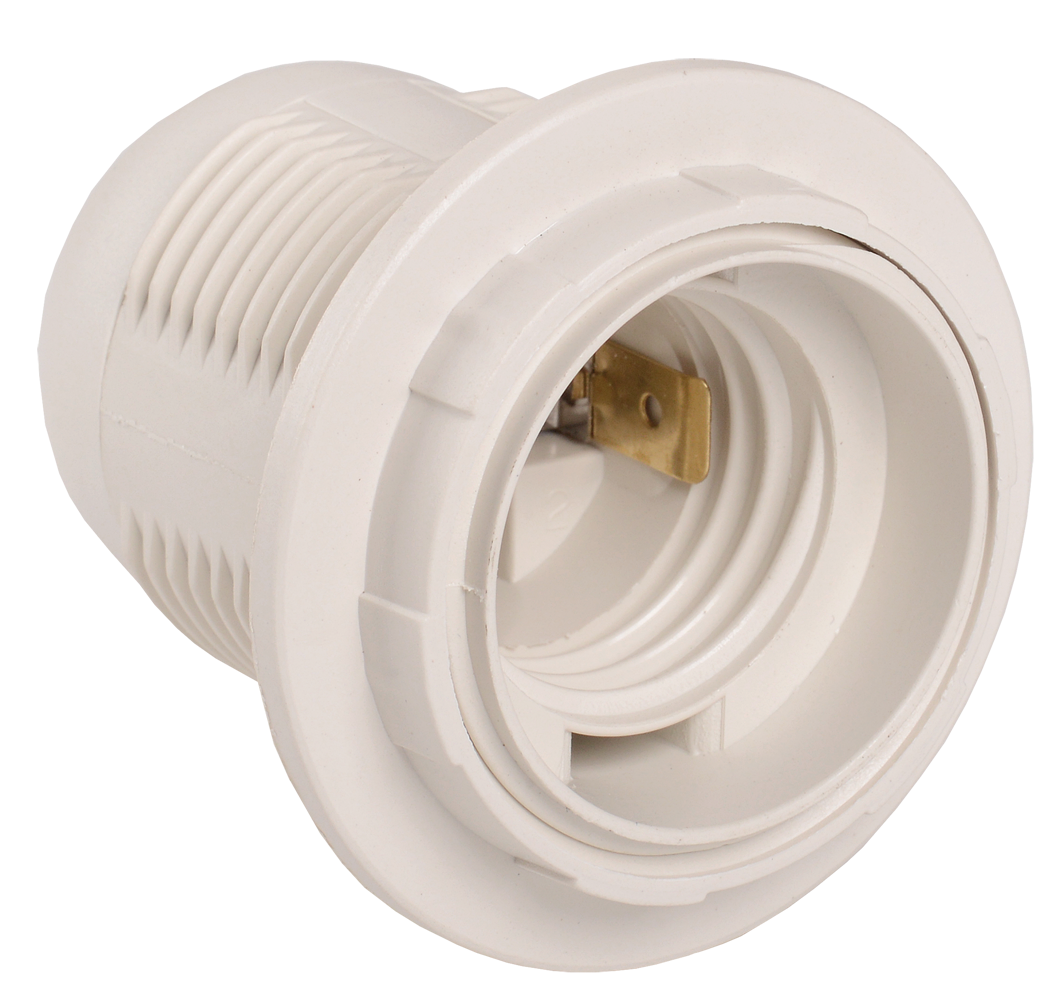 Патрон с кольцом Ппл27-04-К12 пластик Е27 белый (индивидуальный пакет) IEK