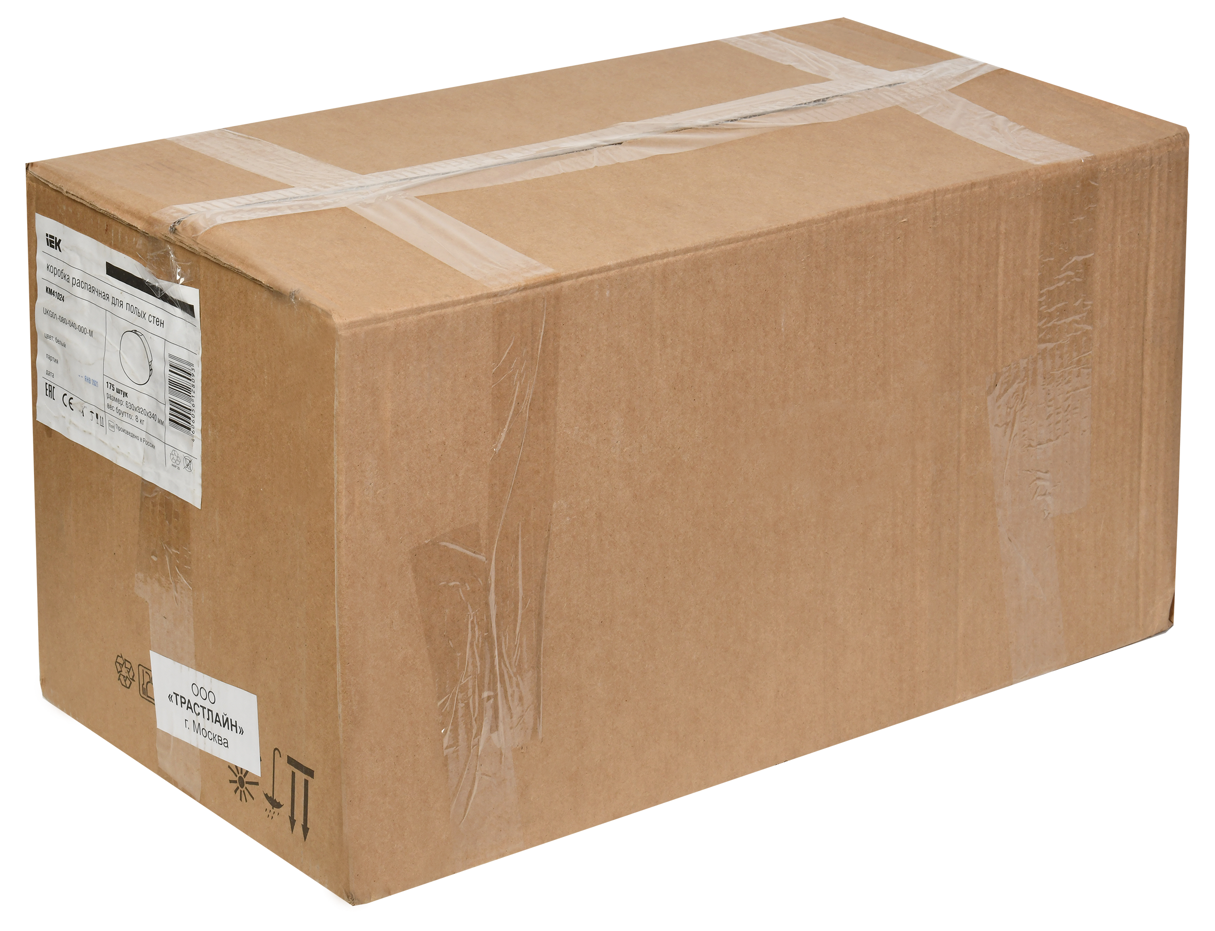 Коробка распаячная КМ41024 для полых стен безгалогенная (HF) D=80х40мм с металлическими лапками с крышкой IEK