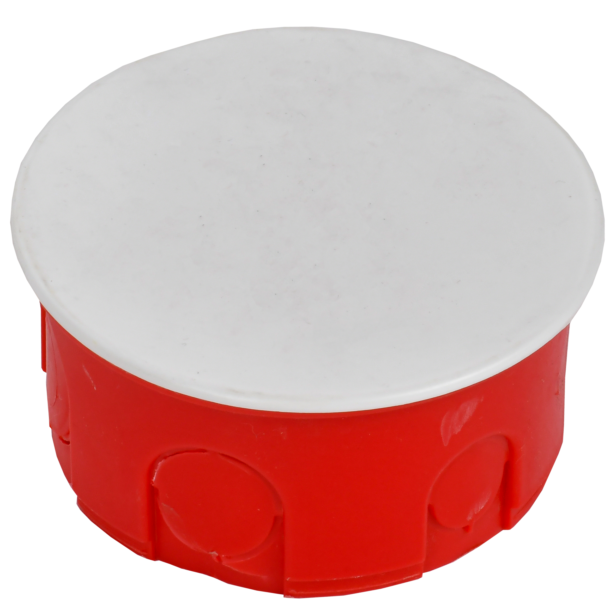 Коробка распаячная КМ41007 для твердых стен безгалогенная (HF) D=80х40мм с крышкой IEK