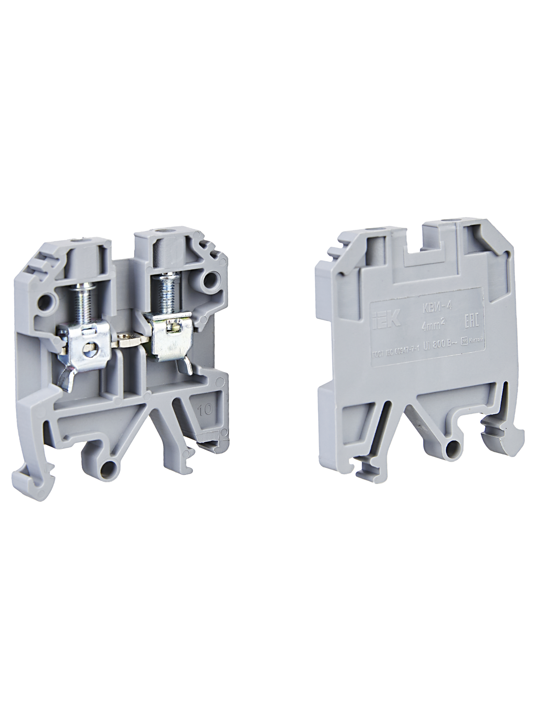 Клемма винтовая КВИ-4мм2 серая IEK