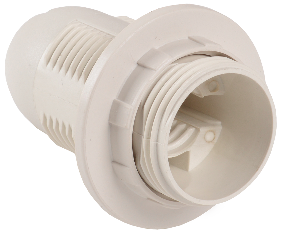 Патрон с кольцом Ппл14-02-К12 пластик Е14 белый (50шт) (стикер на изделии) IEK