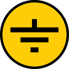 Самоклеящаяся этикетка 30х30мм символ "Заземление" IEK