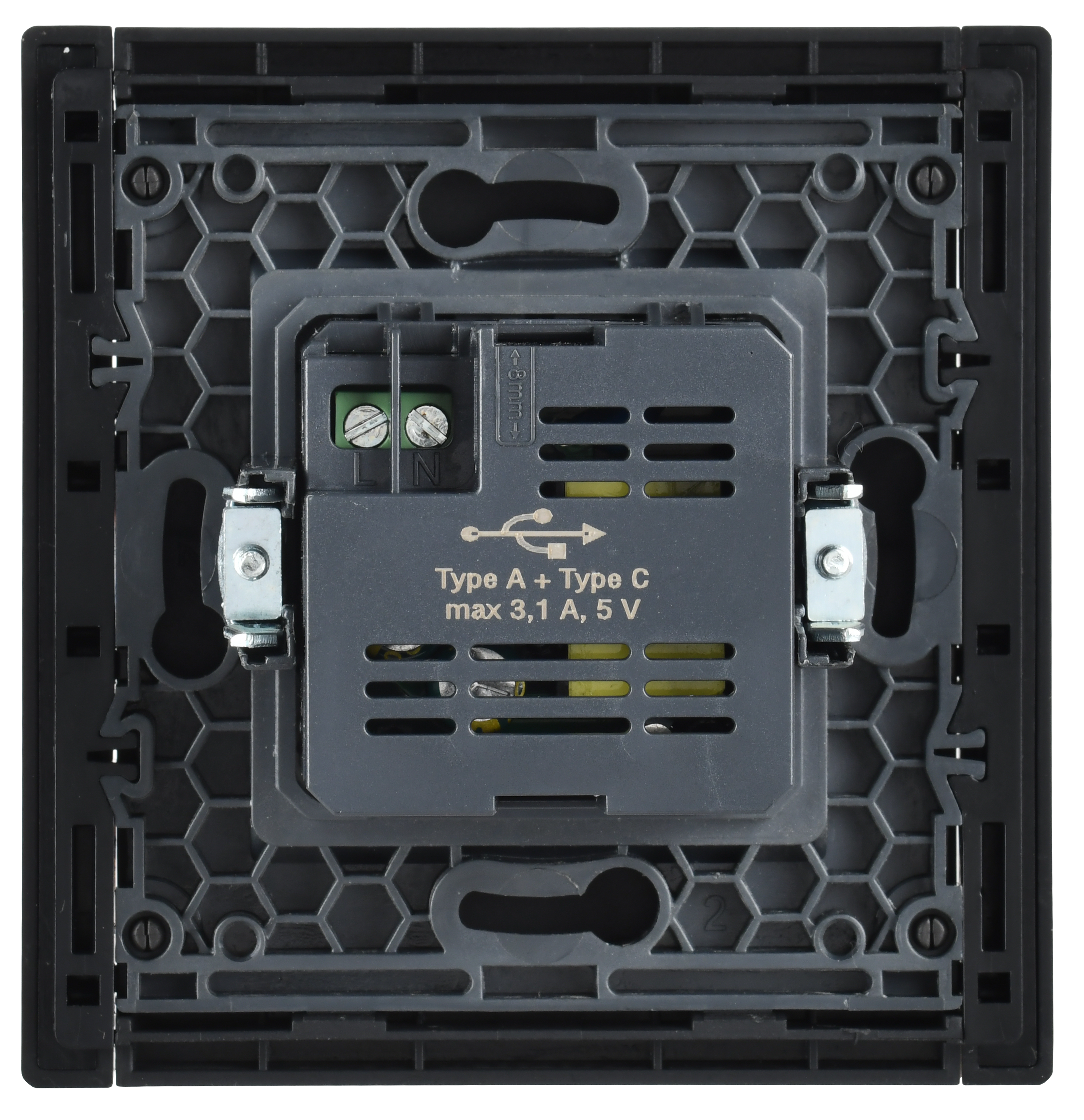 FORTE&PIANO Розетка USB A+C 3,1А FP150 черный IEK