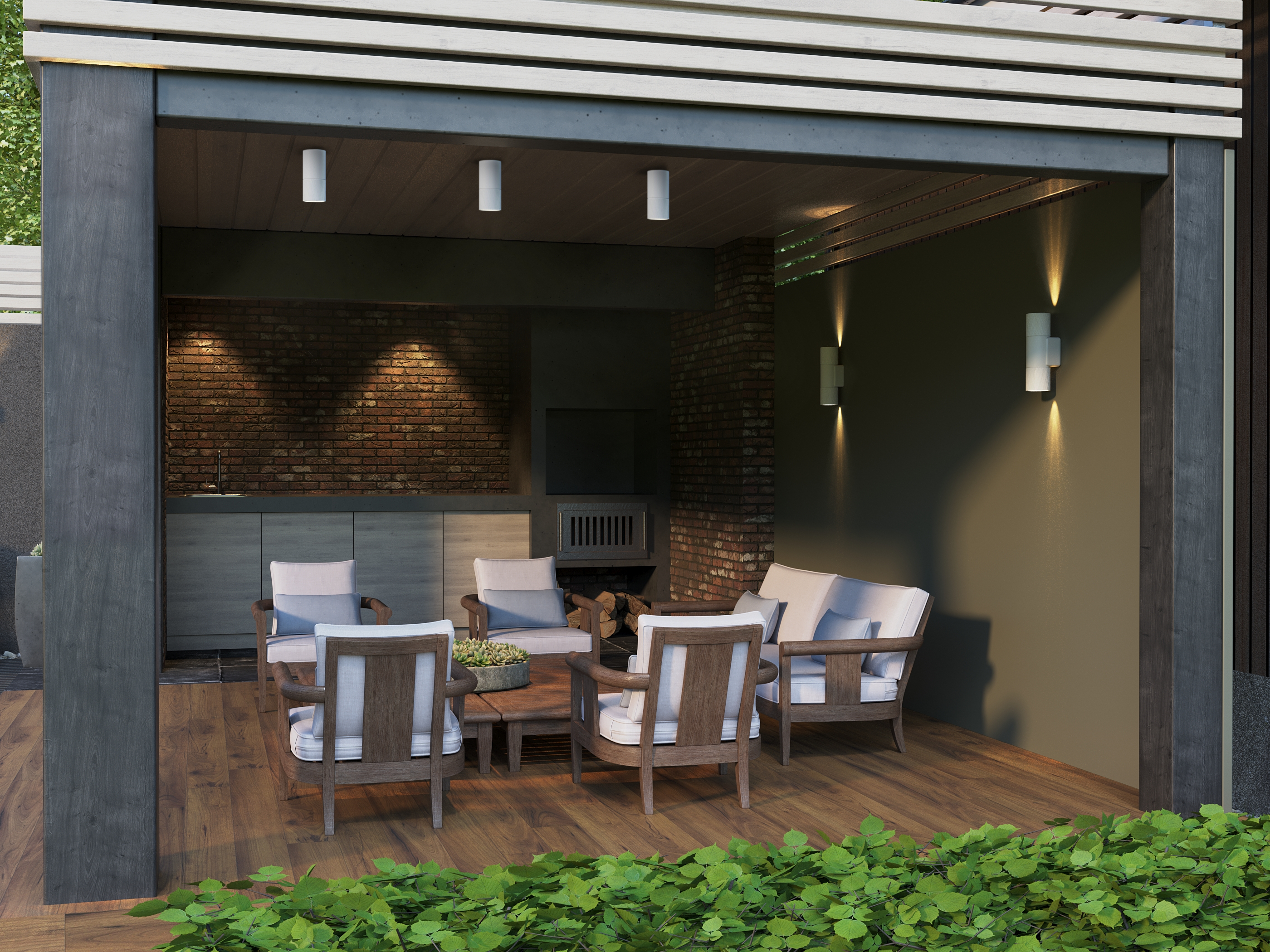 Светильник уличный 5222 потолочный под лампу GU10 IP65 белый IEK