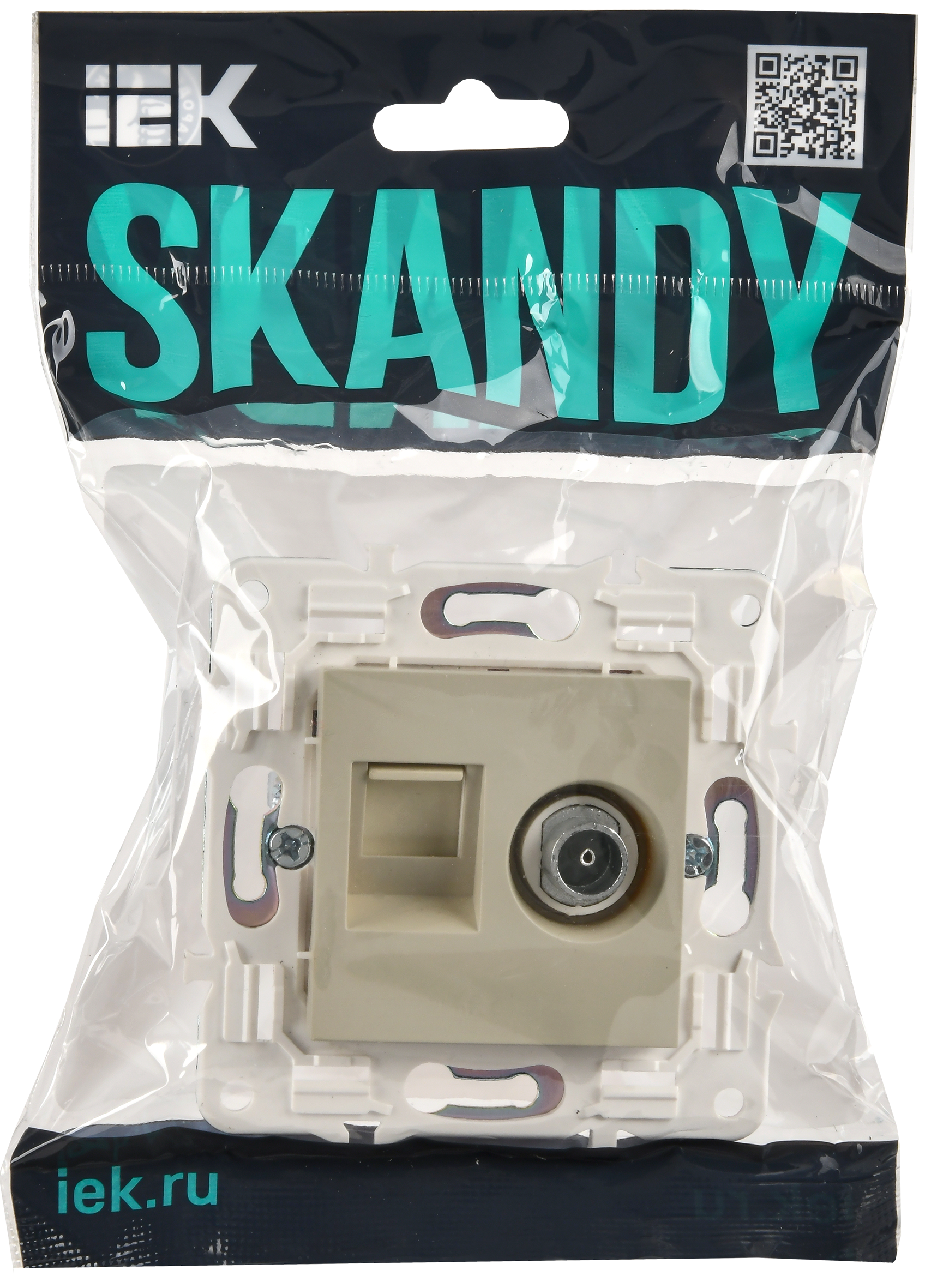 SKANDY Розетка двойная TV+RJ45 кат.5E SK-A14B бежевый IEK