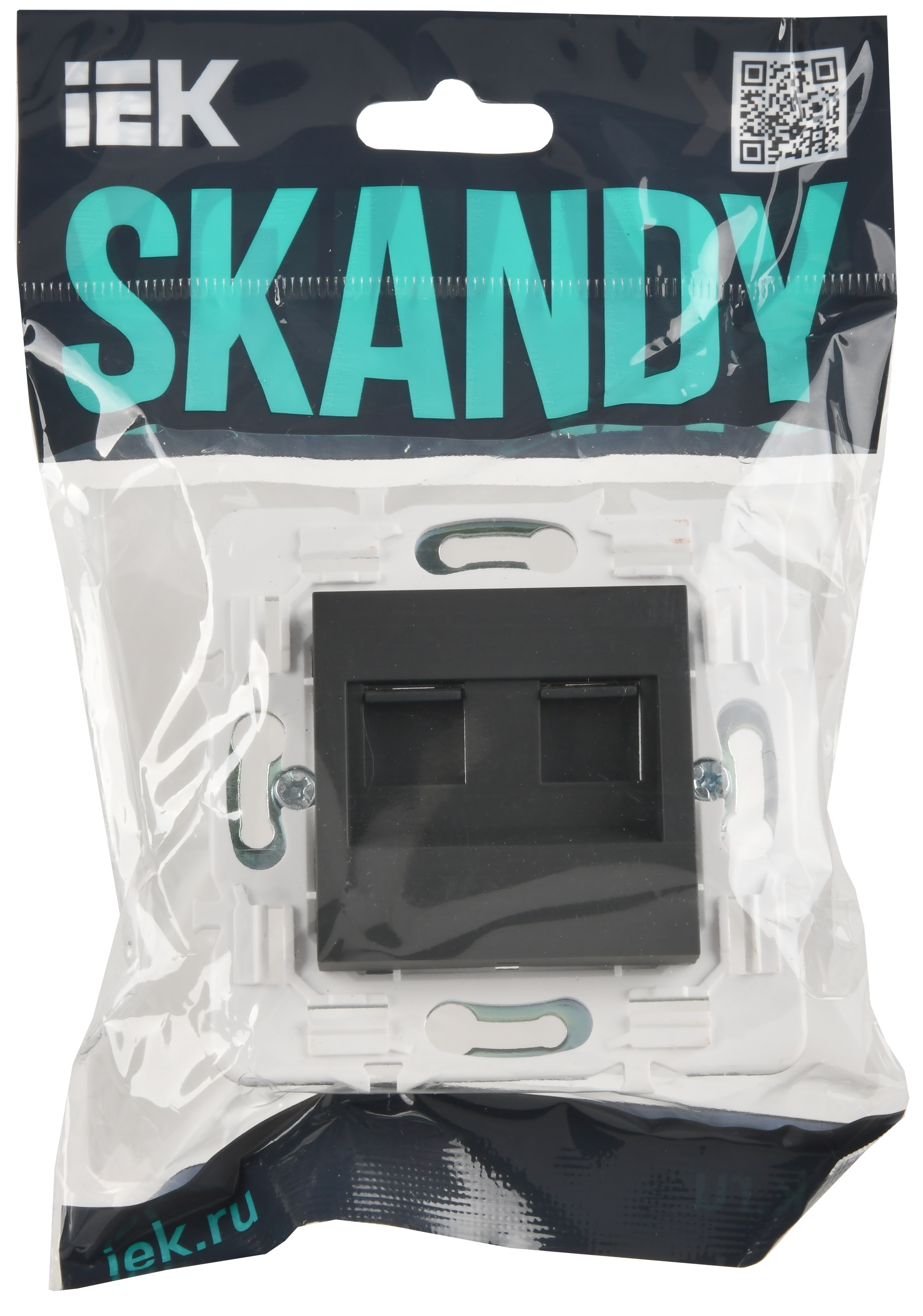SKANDY Розетка компьютерная двойная RJ45 кат.5E SK-K03G графит IEK