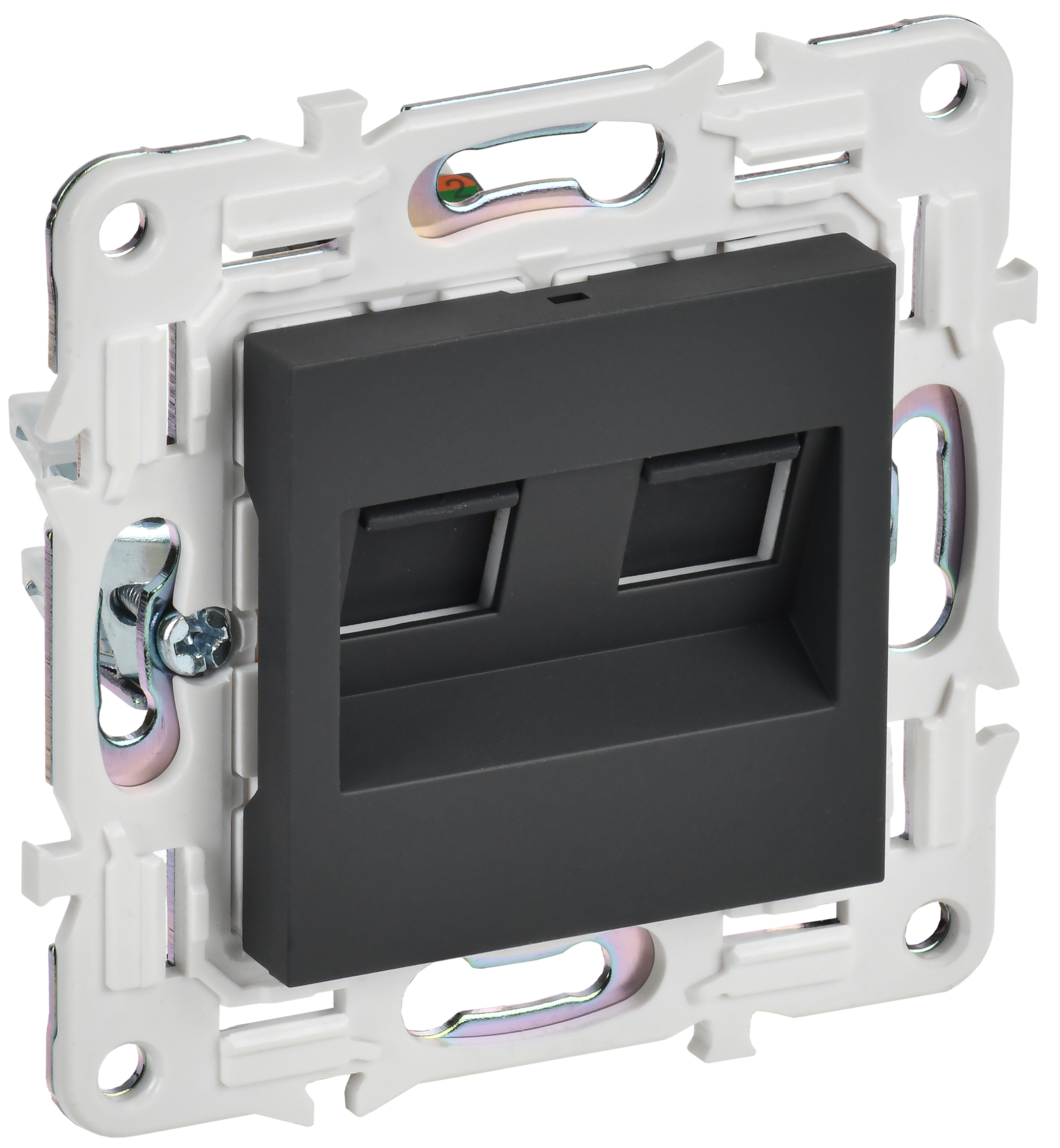 SKANDY Розетка компьютерная двойная RJ45 кат.5E SK-K03G графит IEK