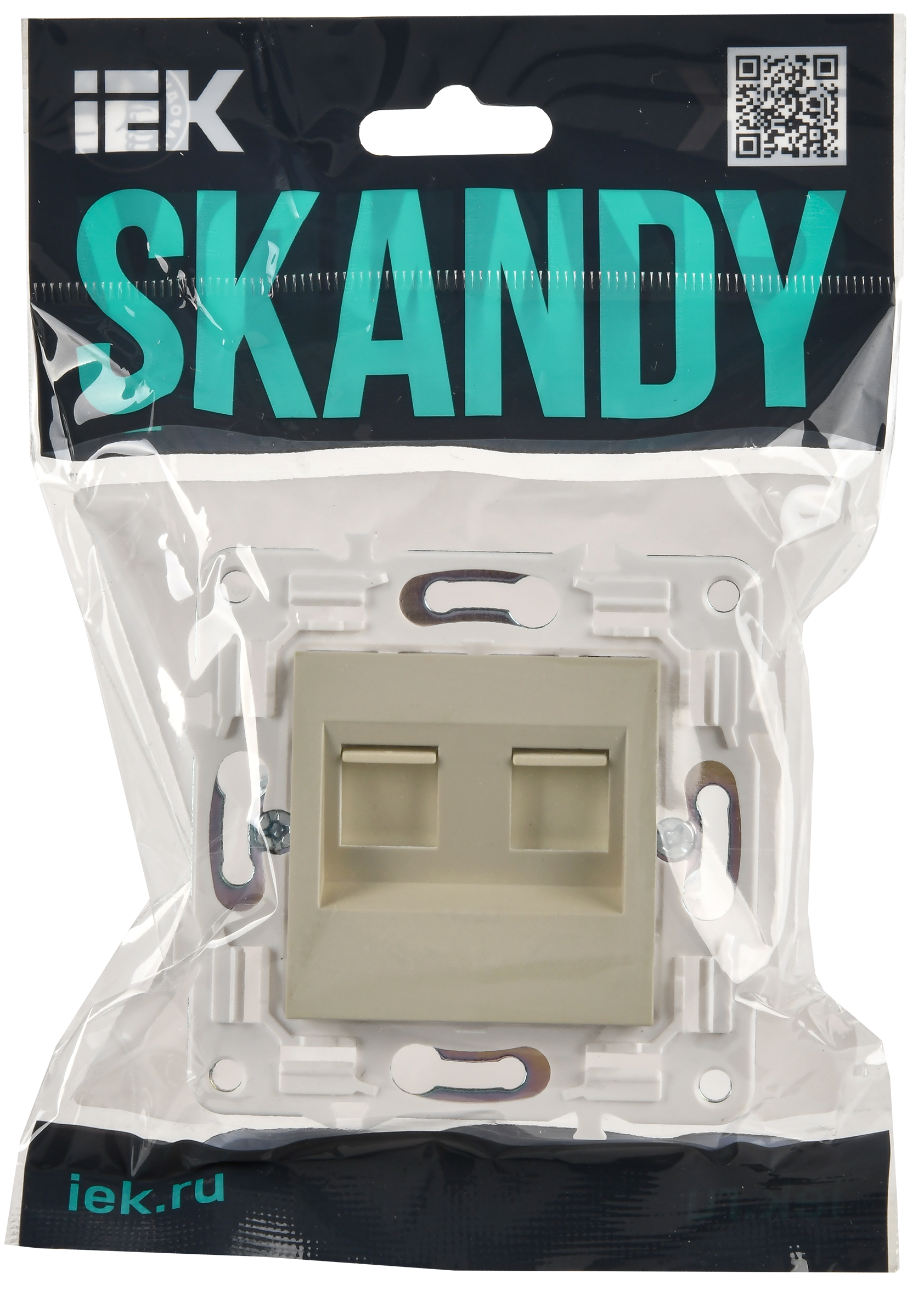 SKANDY Розетка компьютерная двойная RJ45 кат.5E SK-K03B бежевый IEK