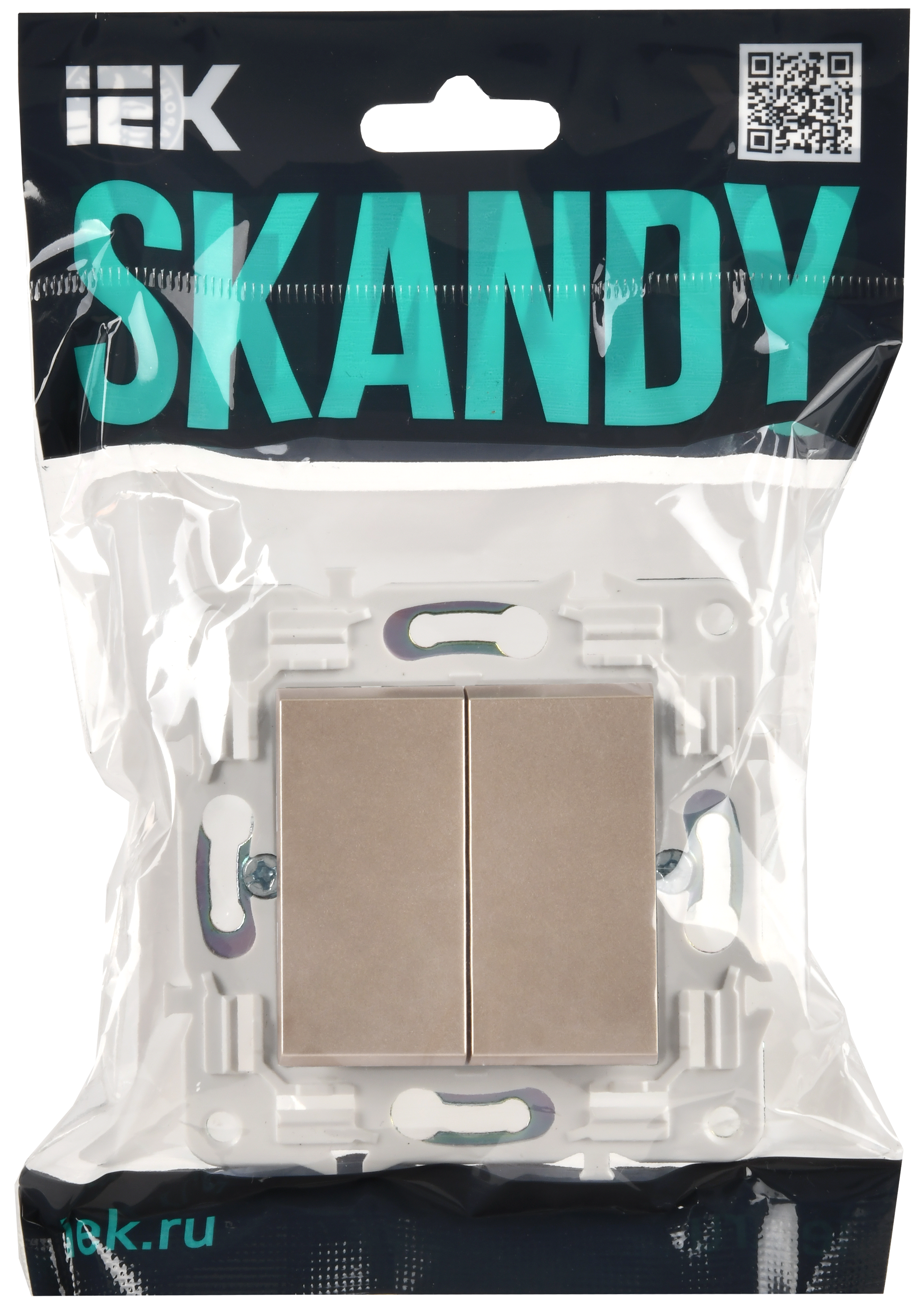 SKANDY Выключатель 2-клавишный 10А SK-V04Sa песочный IEK