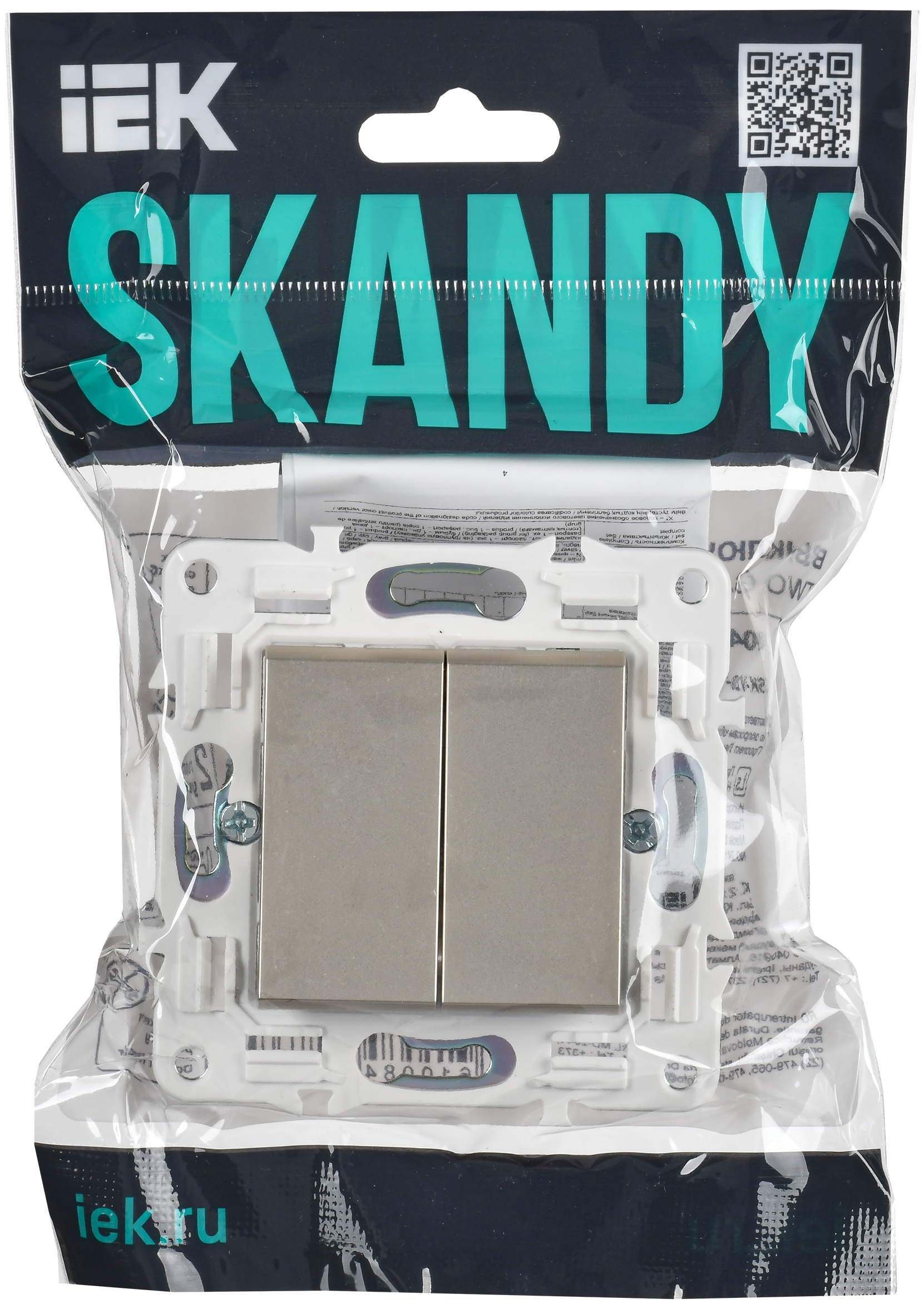SKANDY Выключатель 2-клавишный 10А SK-V04Sh шампань IEK