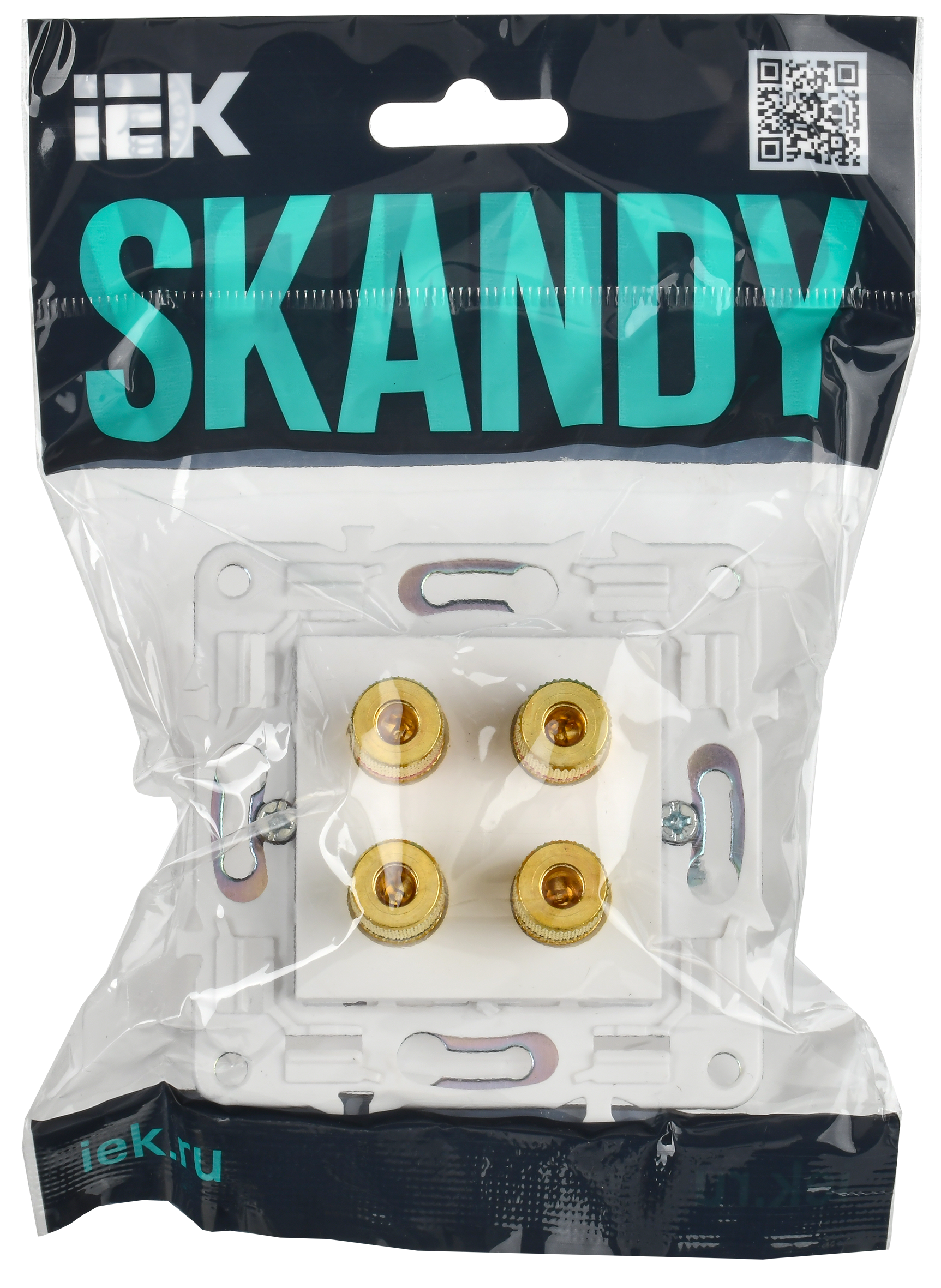SKANDY Аудиорозетка 4-местная SK-A01W арктический белый IEK
