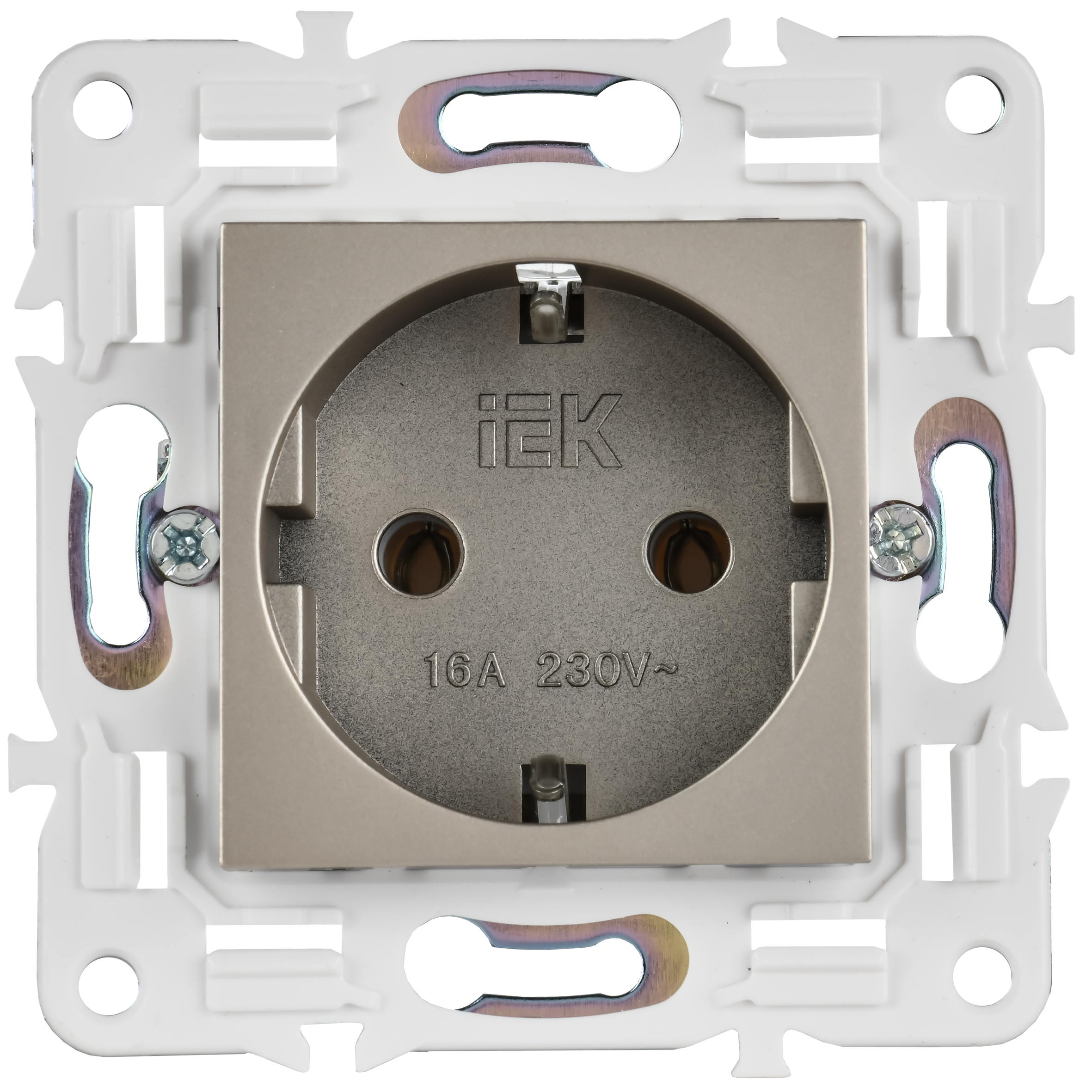 SKANDY Розетка с заземлением без защитных шторок 16А SK-R05Sh шампань IEK