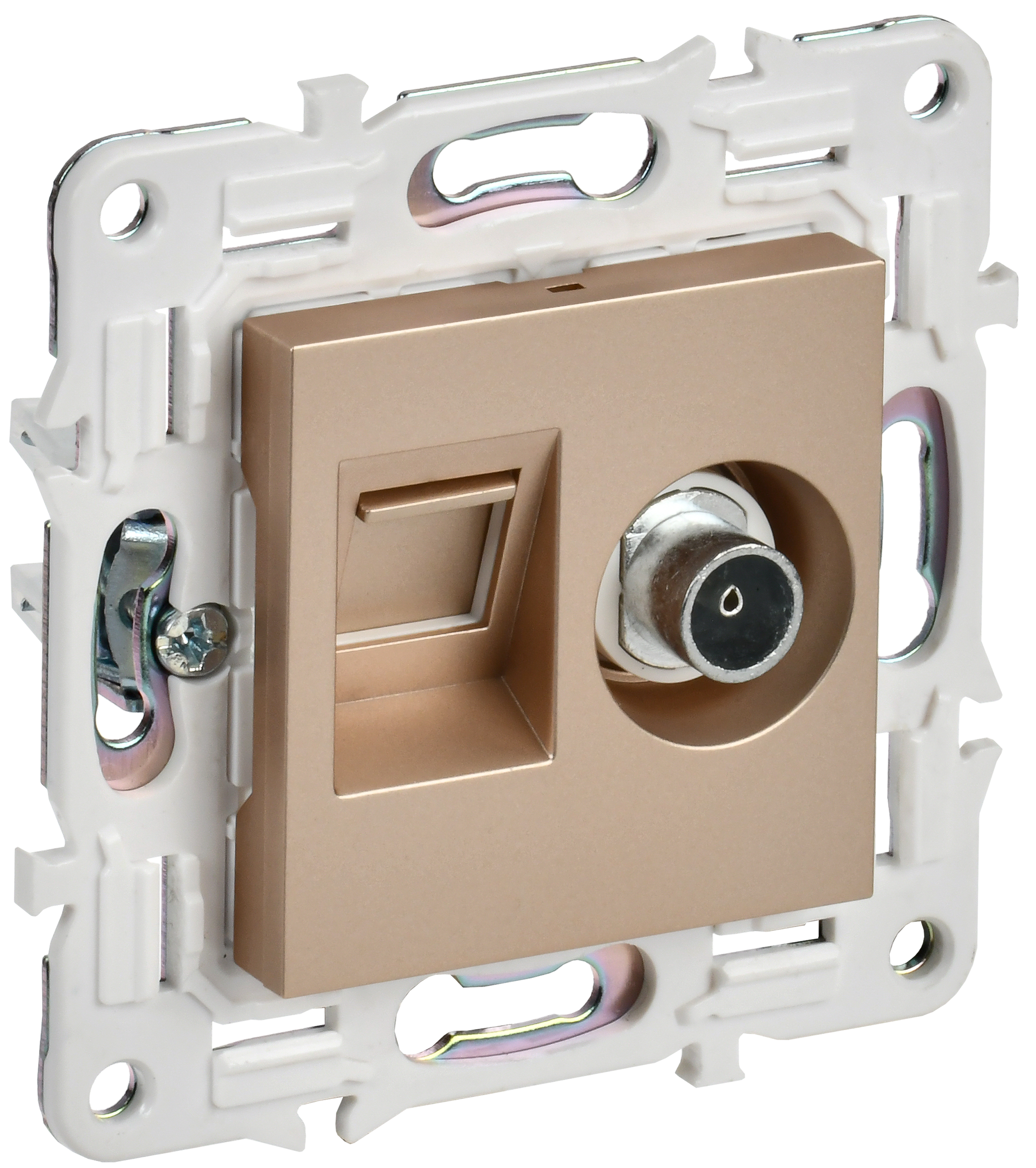 SKANDY Розетка двойная TV+RJ45 кат.5E SK-A14Sa песочный IEK