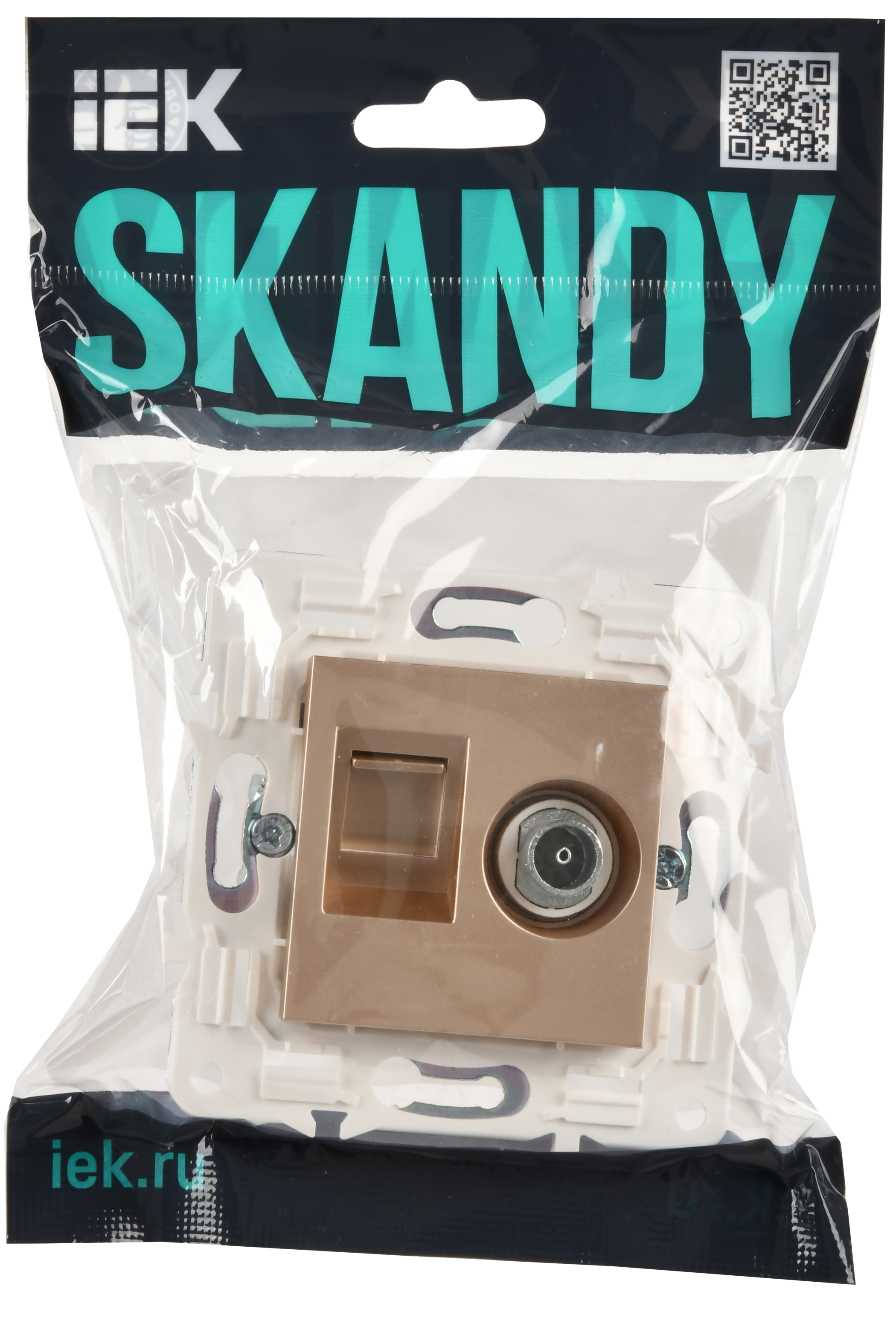 SKANDY Розетка двойная TV+RJ45 кат.5E SK-A14Sa песочный IEK