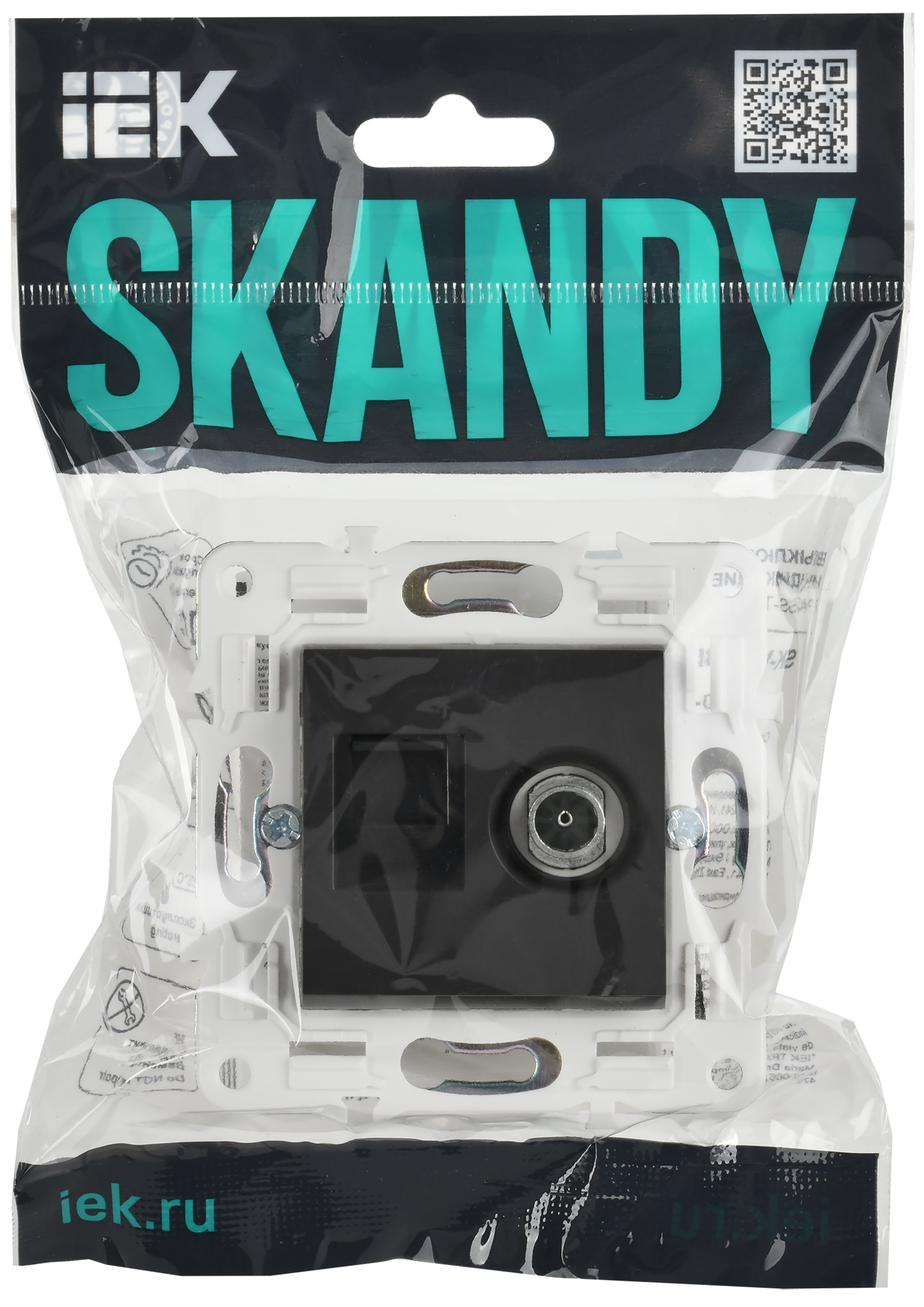 SKANDY Розетка двойная TV+RJ45 кат.5E SK-A14T титан IEK