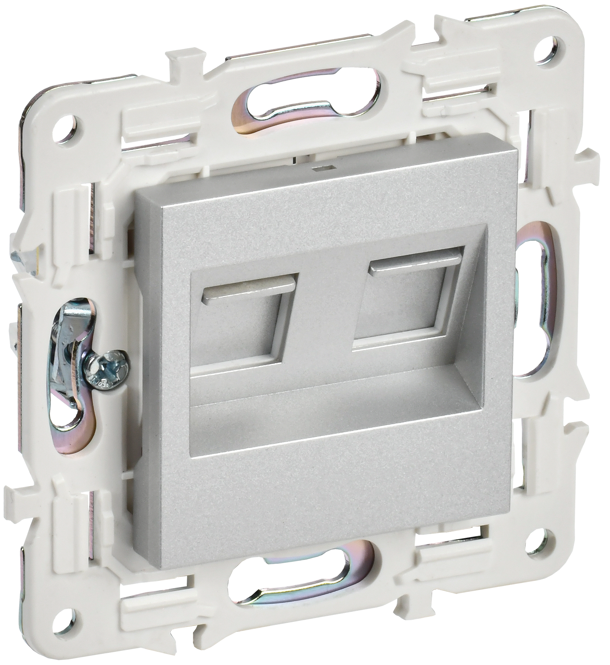 SKANDY Розетка компьютерная двойная RJ45 кат.5E SK-K03S серебряный IEK