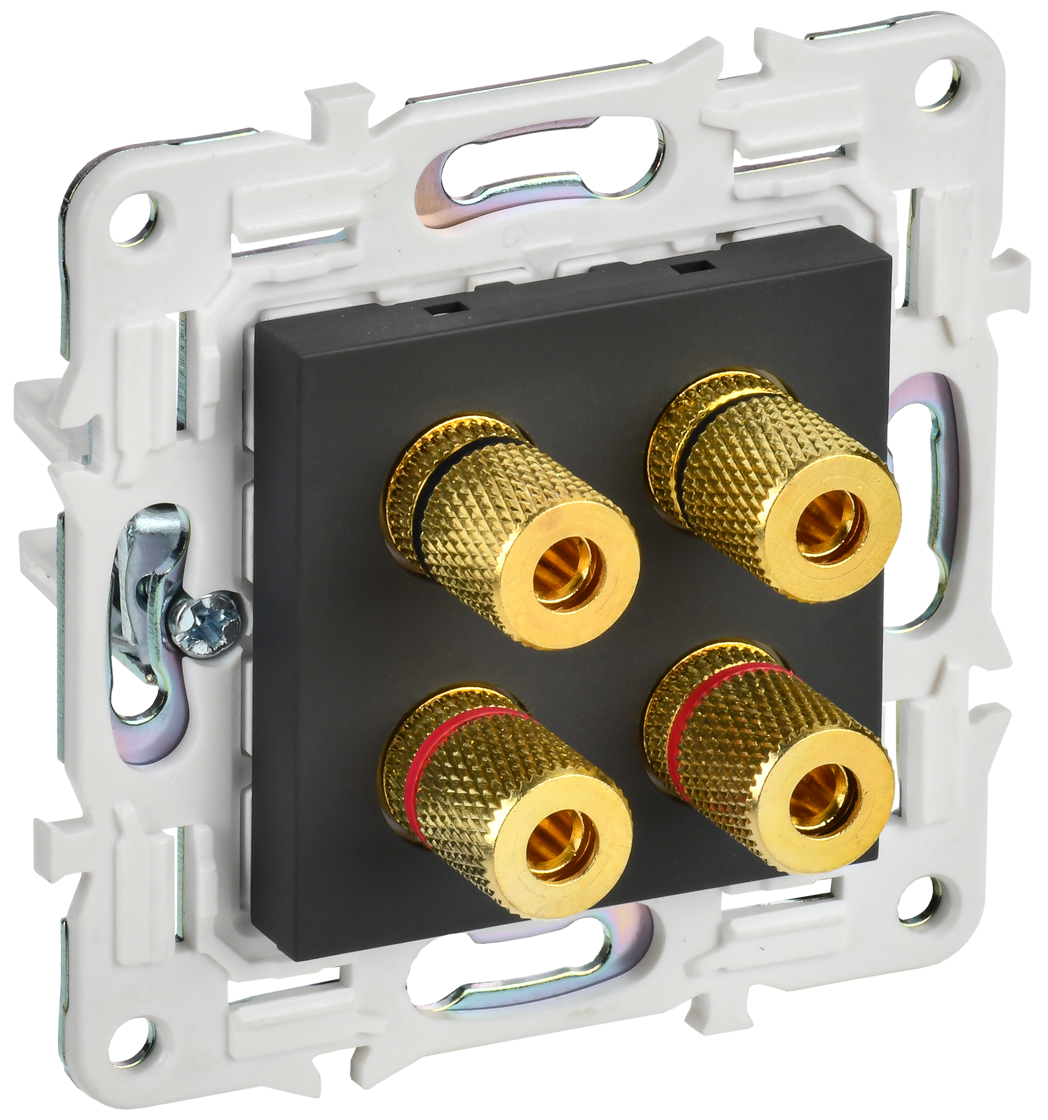 SKANDY Аудиорозетка 4-местная SK-A01G графит IEK