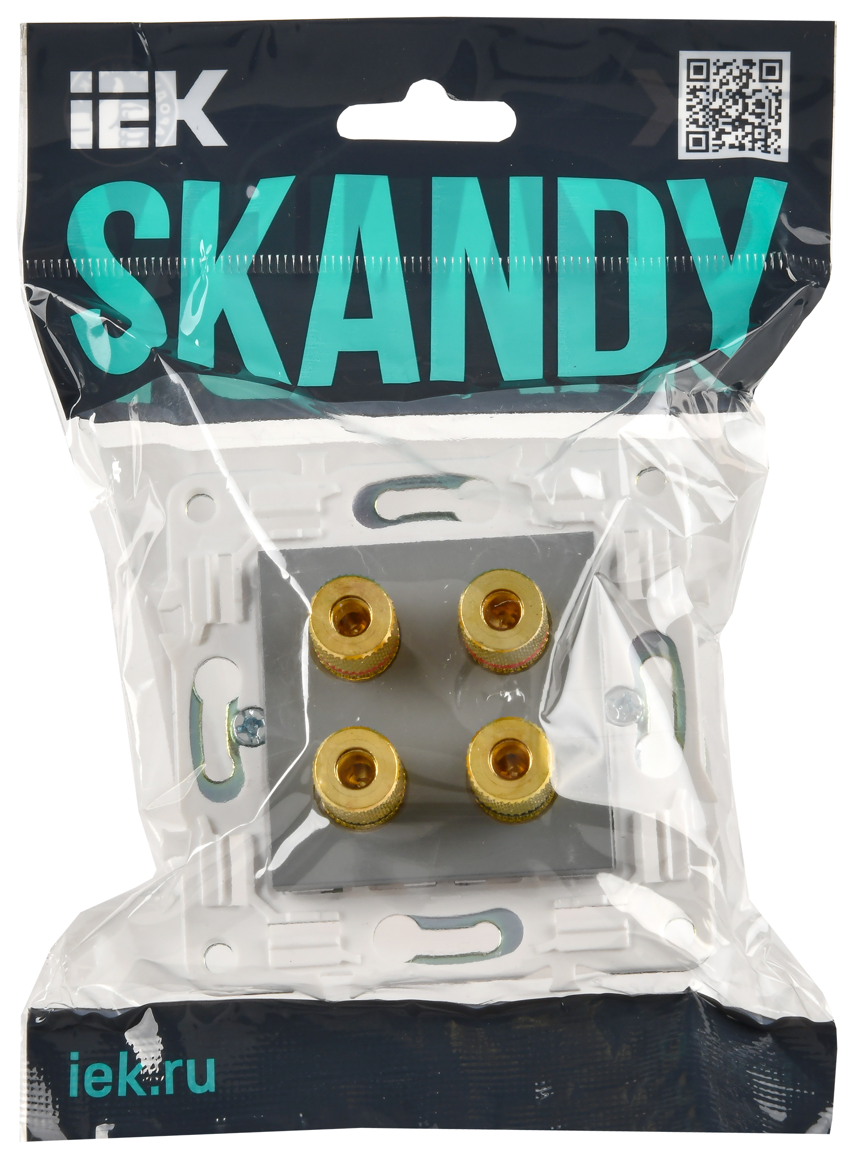 SKANDY Аудиорозетка 4-местная SK-A01Gr серый IEK