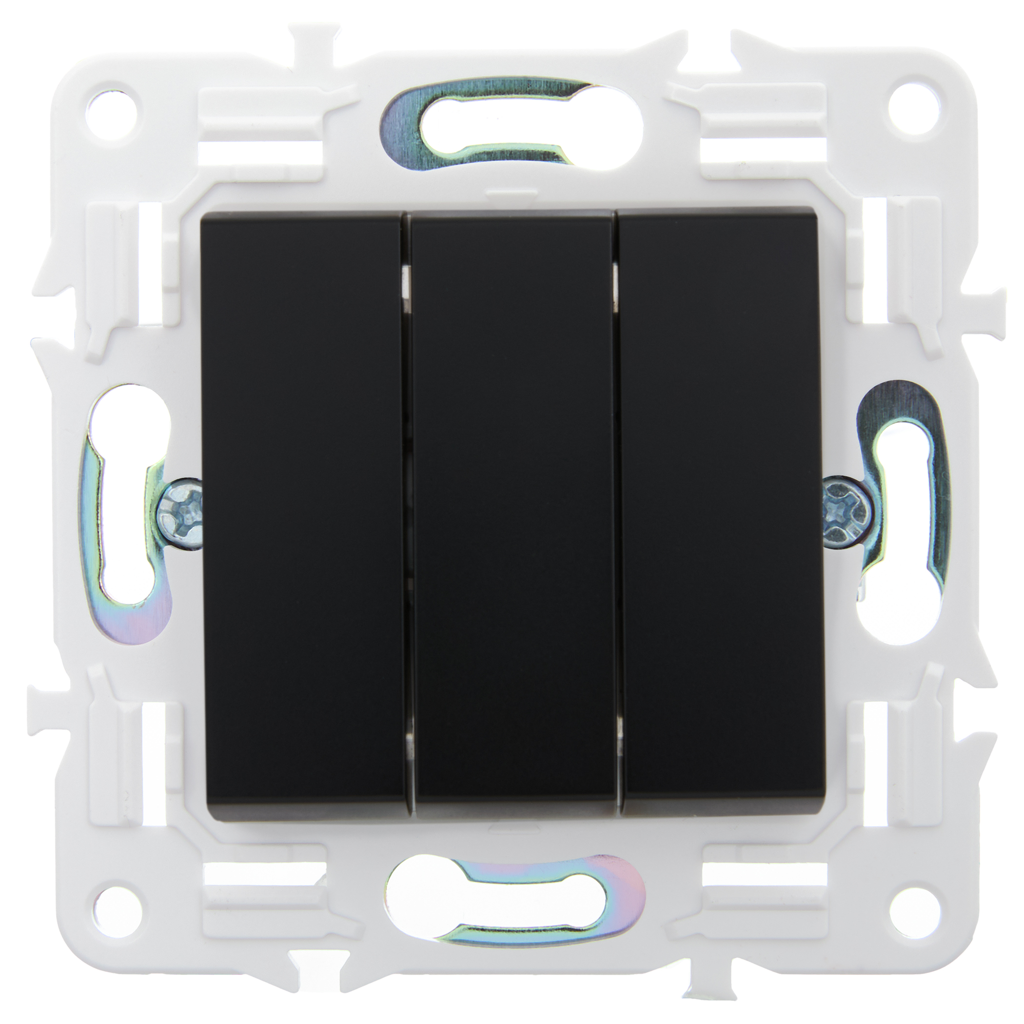 SKANDY Выключатель 3-клавишный 10А SK-V11Bl черный IEK