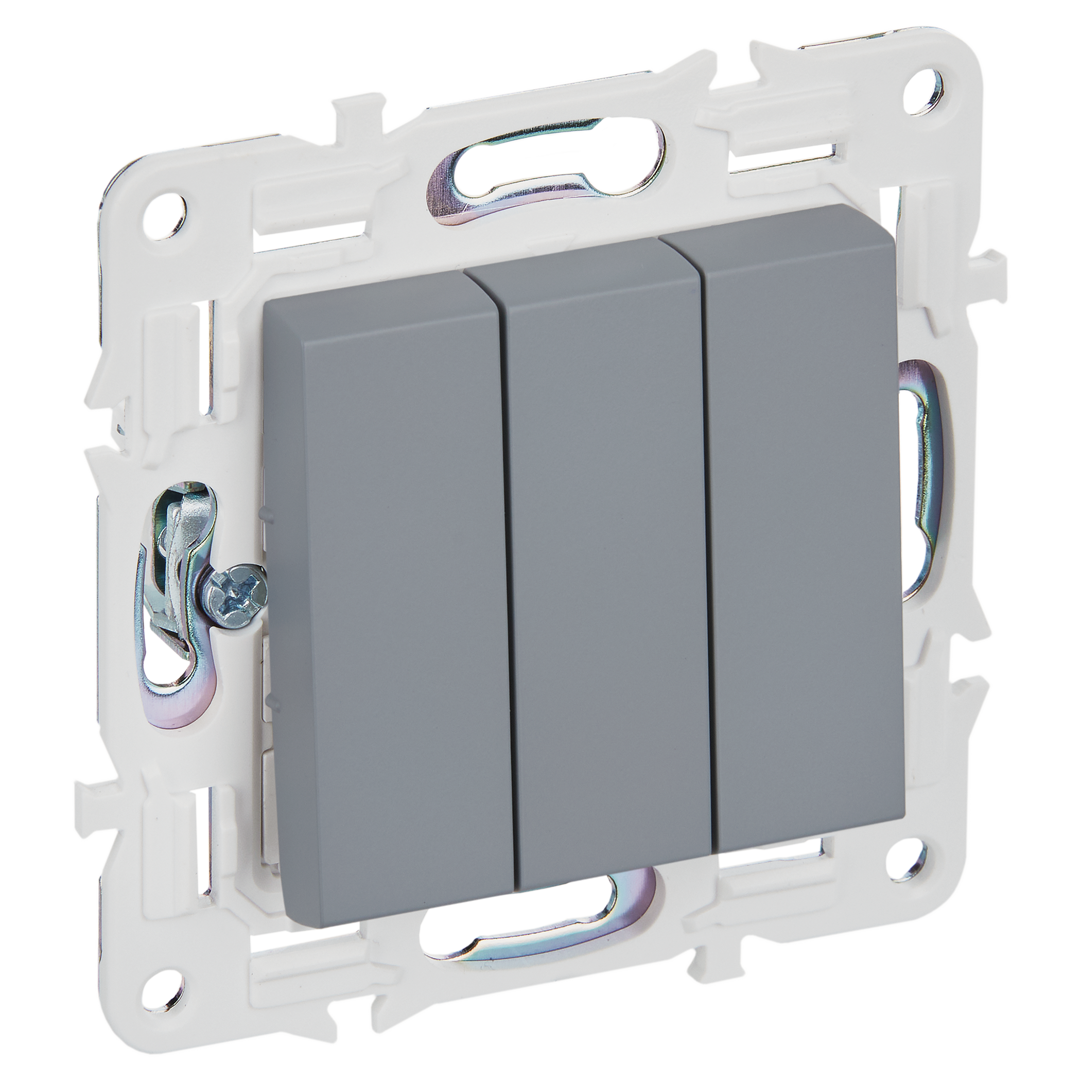 SKANDY Выключатель 3-клавишный 10А SK-V11Gr серый IEK