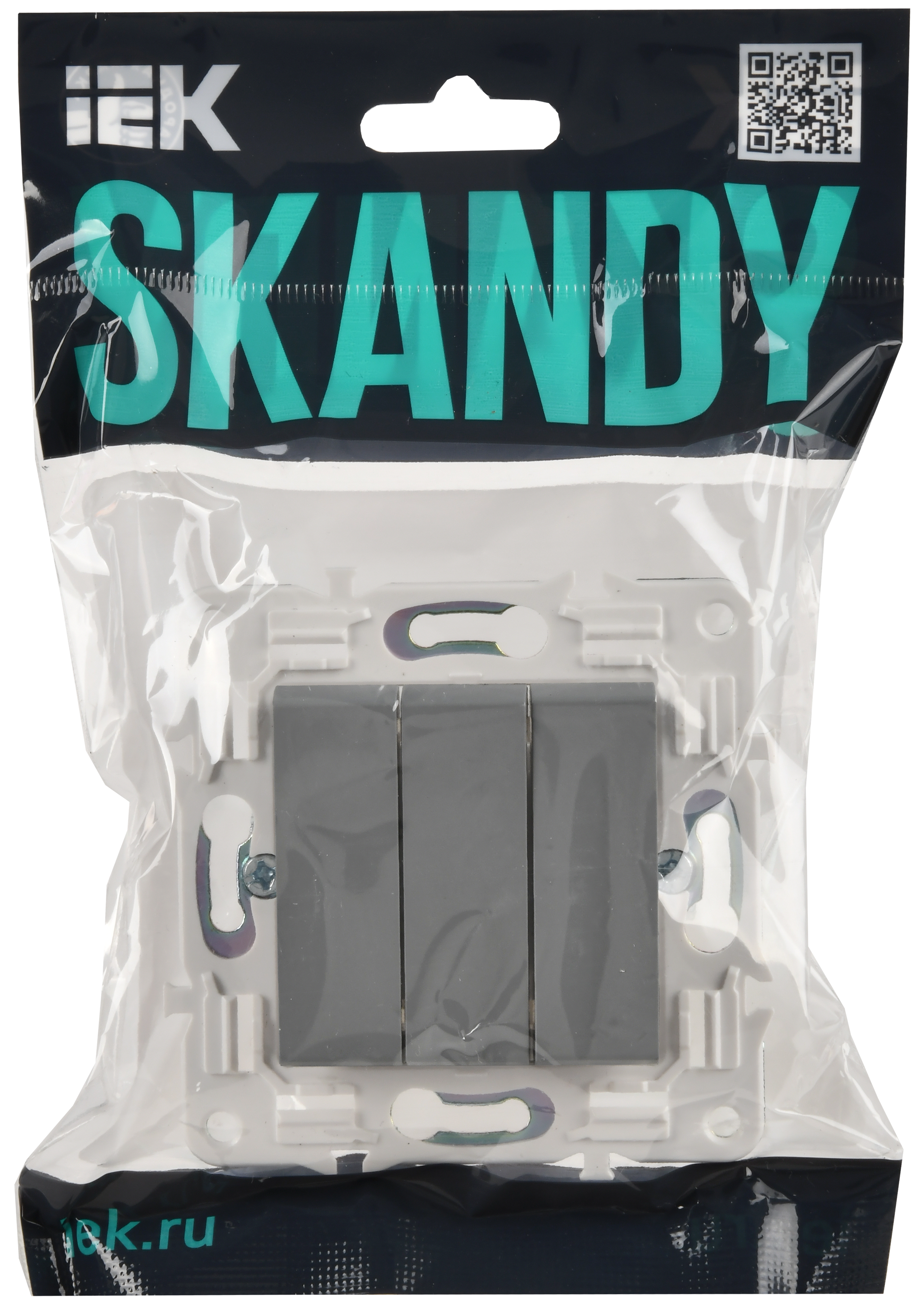 SKANDY Выключатель 3-клавишный 10А SK-V11Gr серый IEK