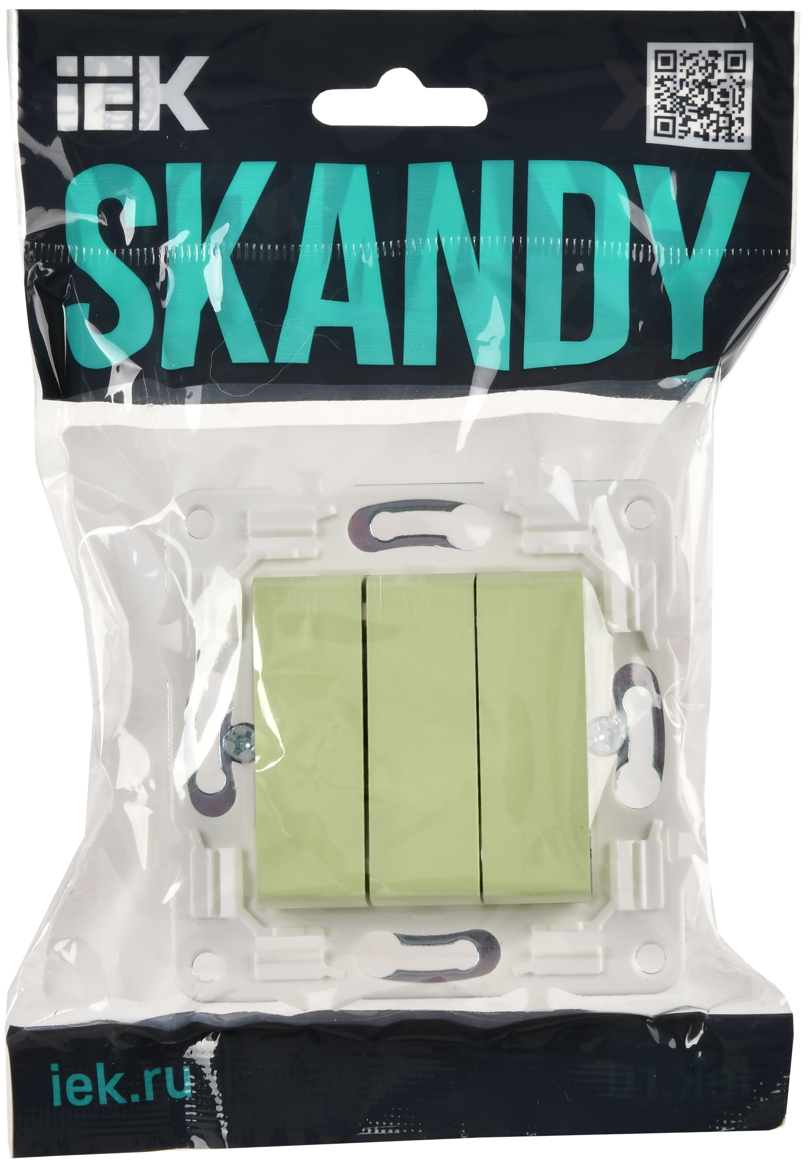 SKANDY Выключатель 3-клавишный 10А SK-V11G мятный IEK