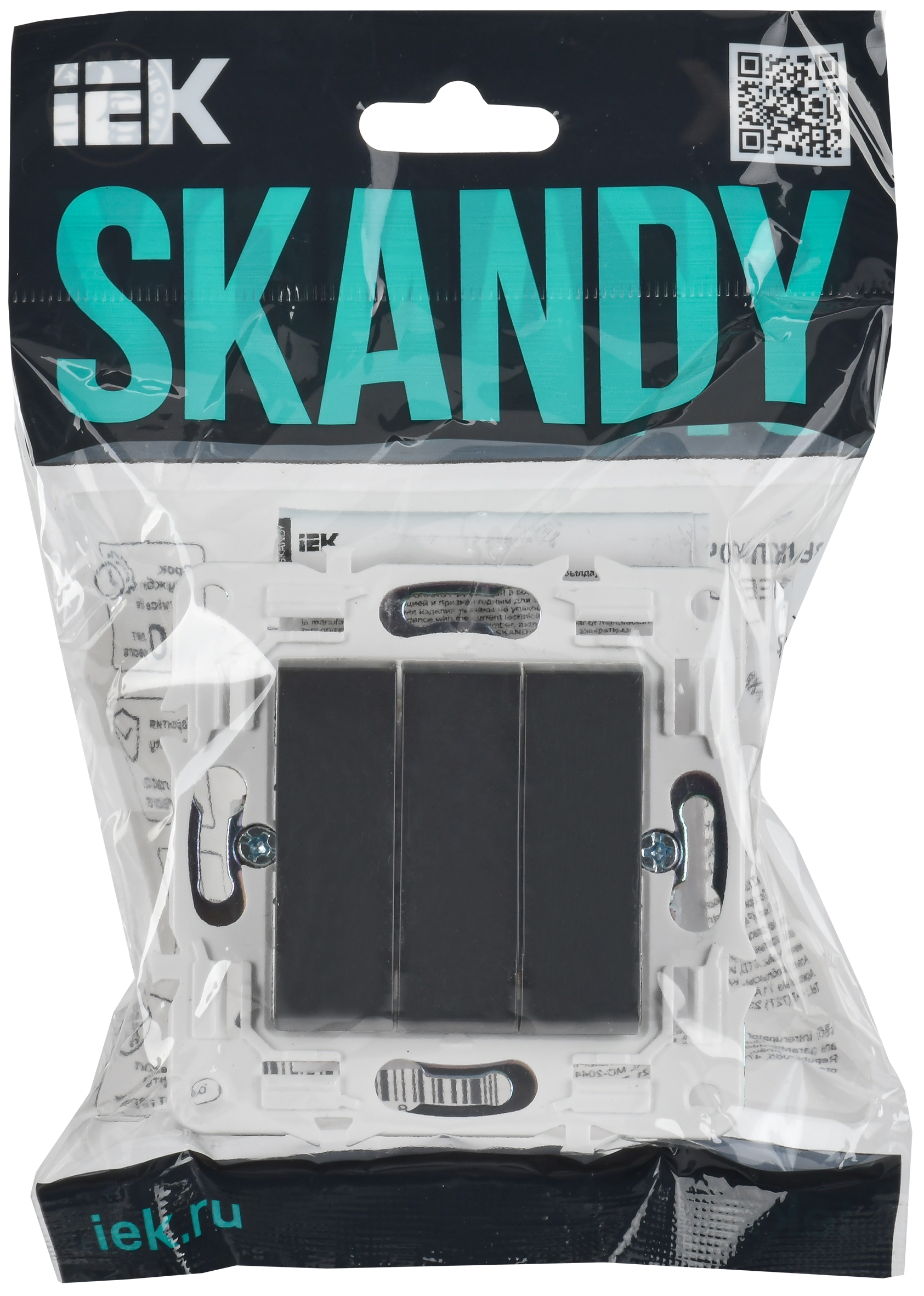 SKANDY Выключатель 3-клавишный 10А SK-V11T титан IEK