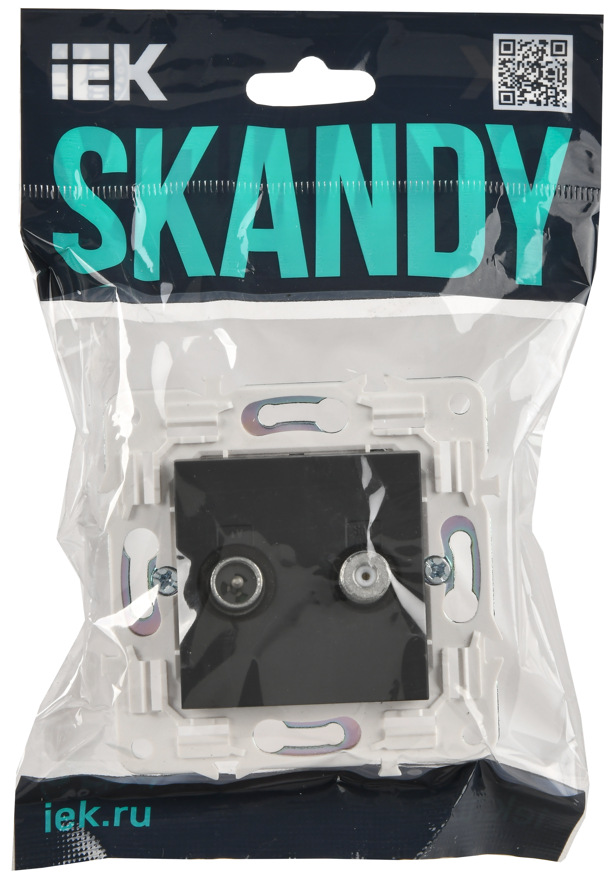 SKANDY Розетка двойная TV+SAT SK-A13G графит IEK