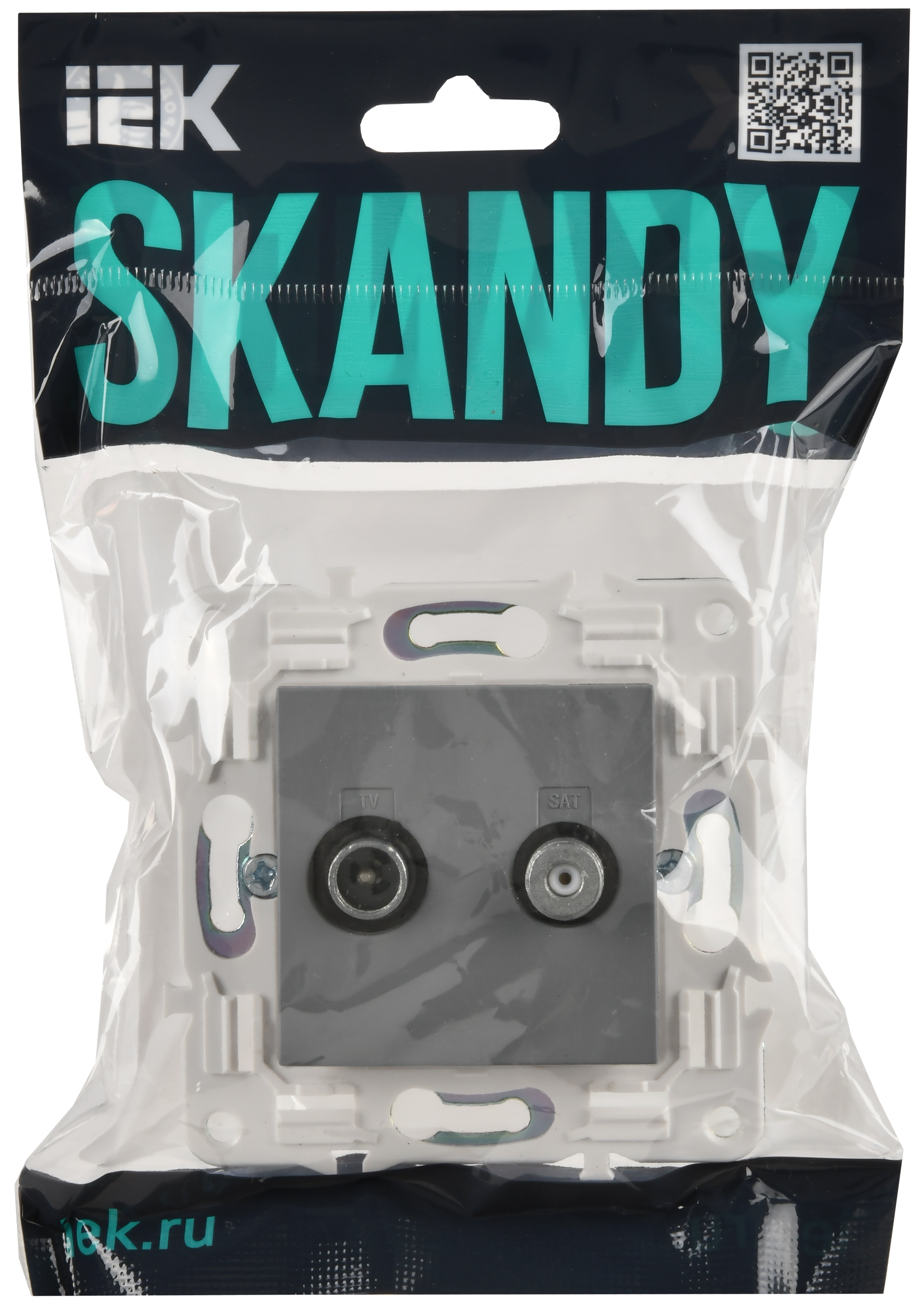 SKANDY Розетка двойная TV+SAT SK-A13Gr серый IEK