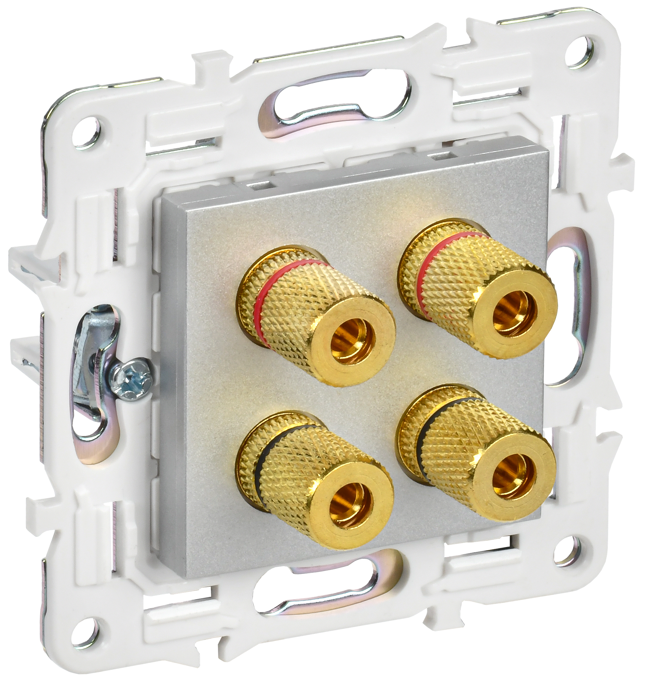 SKANDY Аудиорозетка 4-местная SK-A01S серебряный IEK