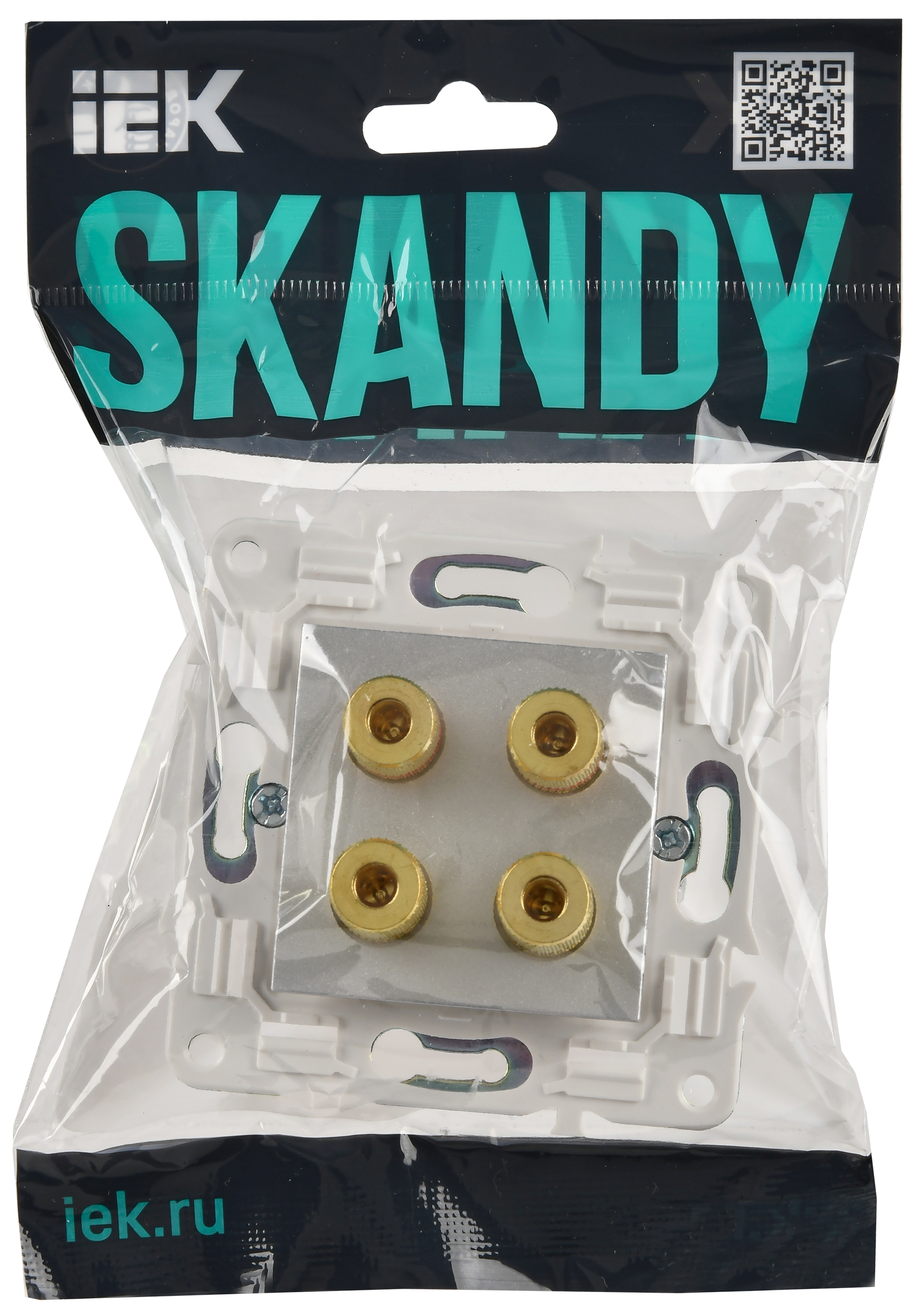 SKANDY Аудиорозетка 4-местная SK-A01S серебряный IEK