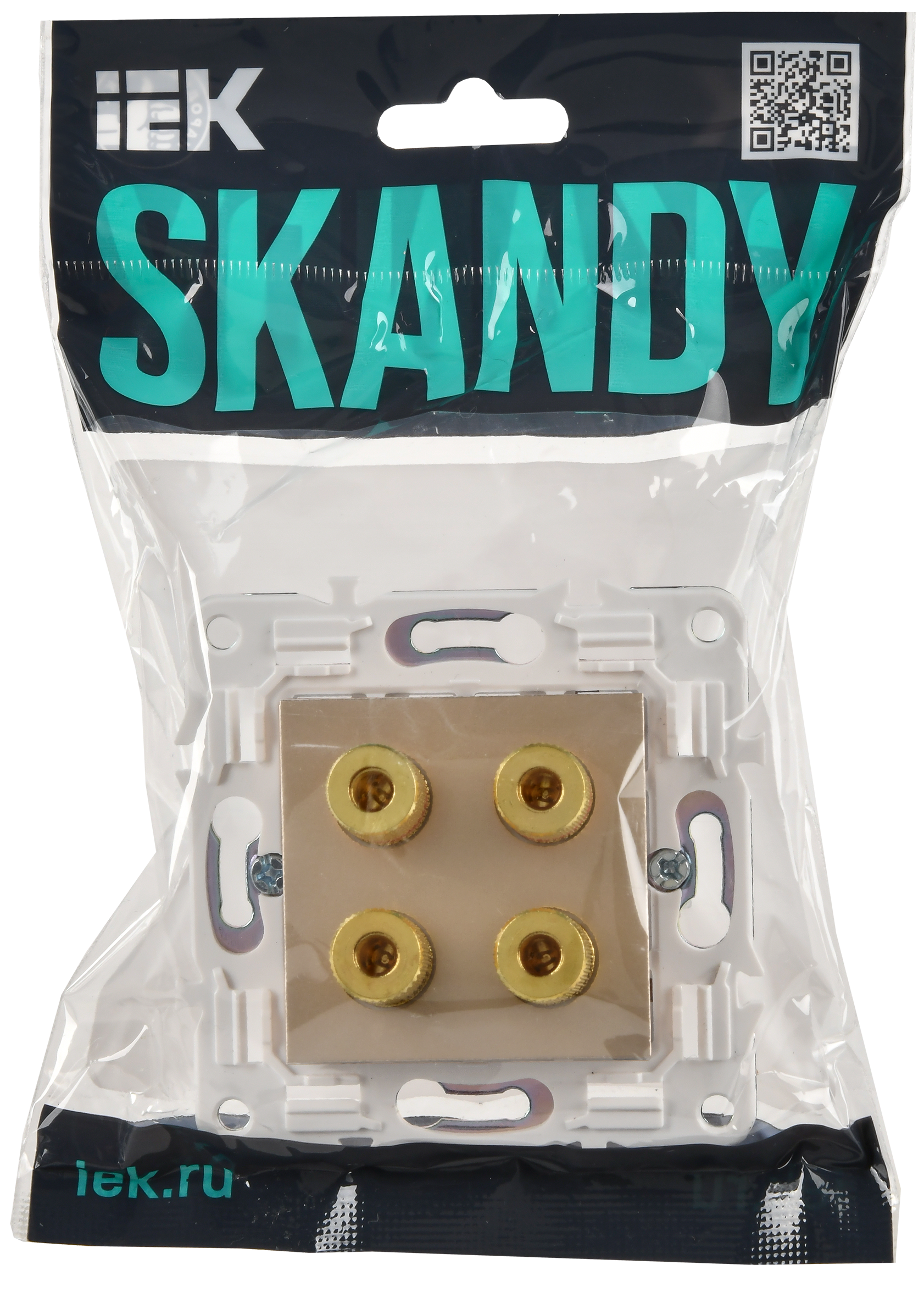SKANDY Аудиорозетка 4-местная SK-A01Sa песочный IEK