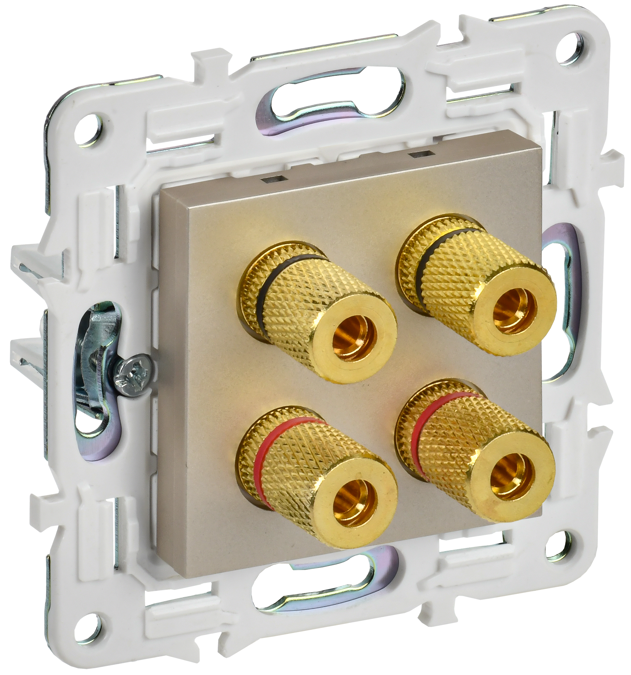 SKANDY Аудиорозетка 4-местная SK-A01Sh шампань IEK