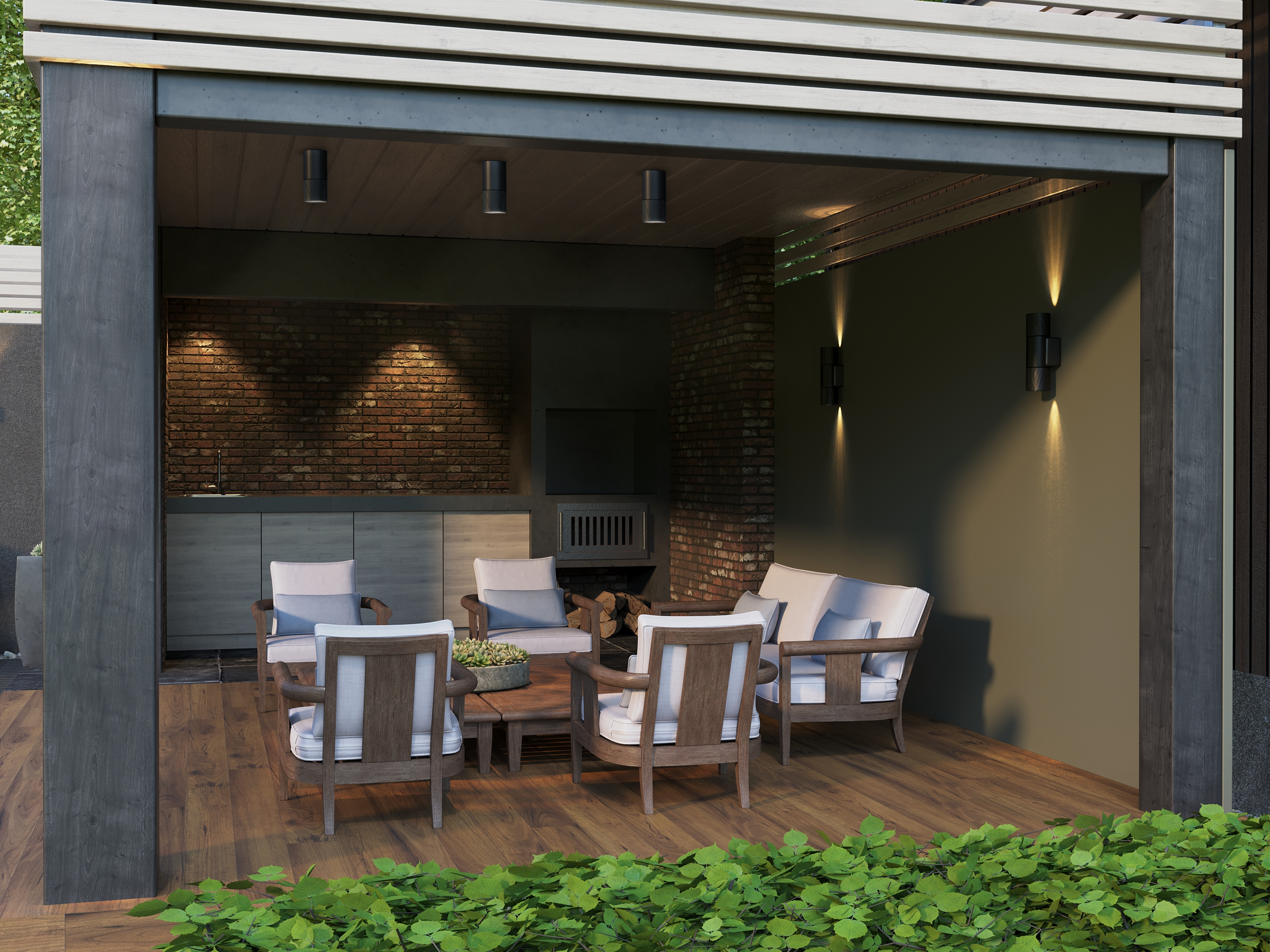 Светильник уличный 5222 потолочный под лампу GU10 IP65 черный IEK