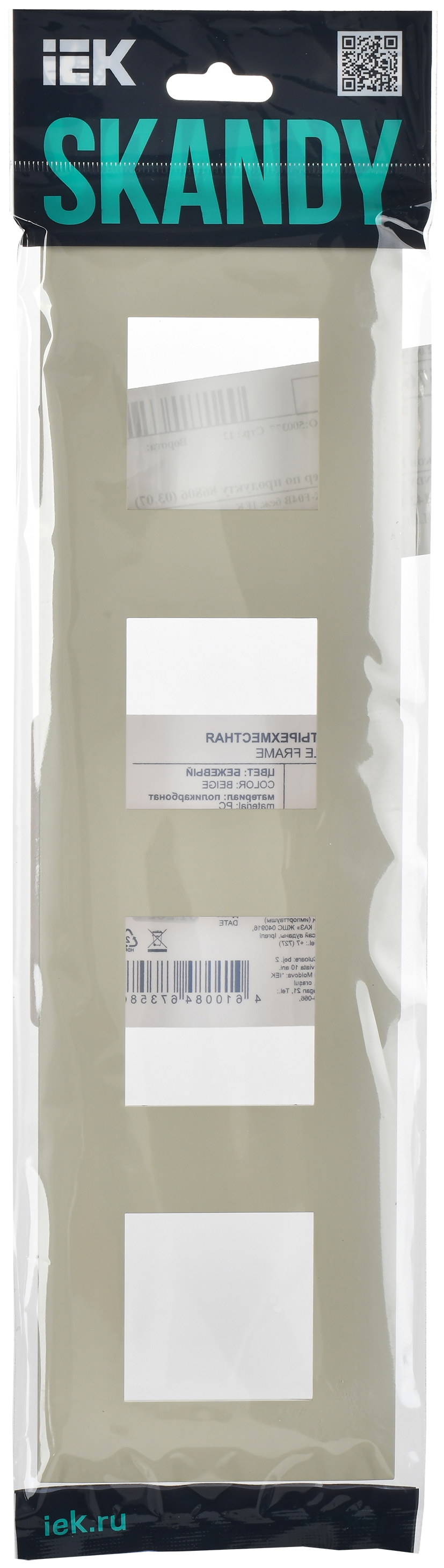 SKANDY Рамка 4-местная SK-F01B бежевый IEK