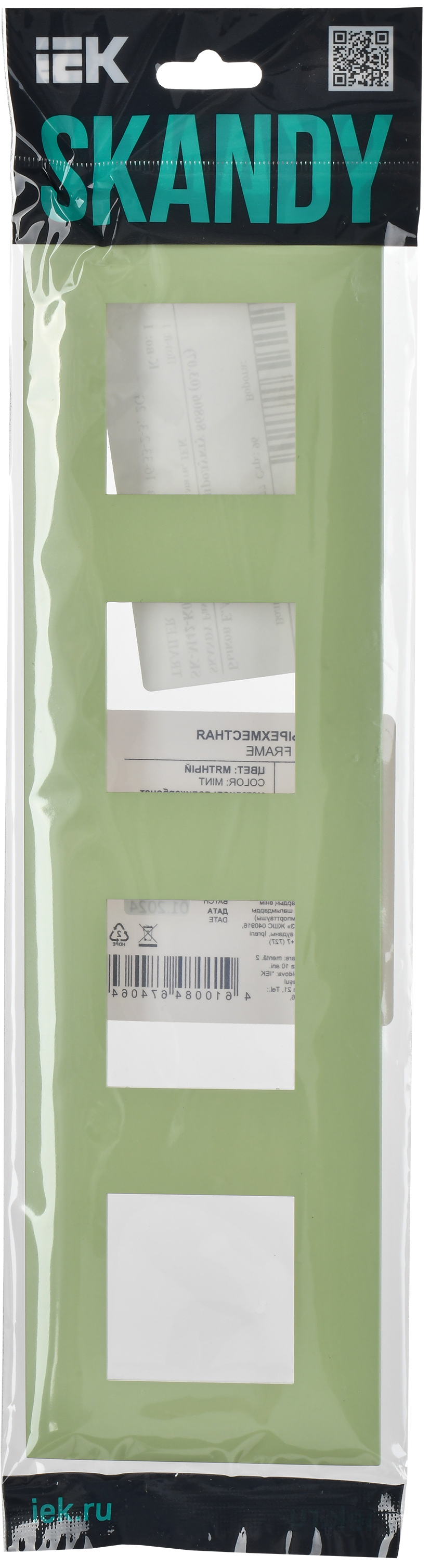 SKANDY Рамка 4-местная SK-F04M мятный IEK