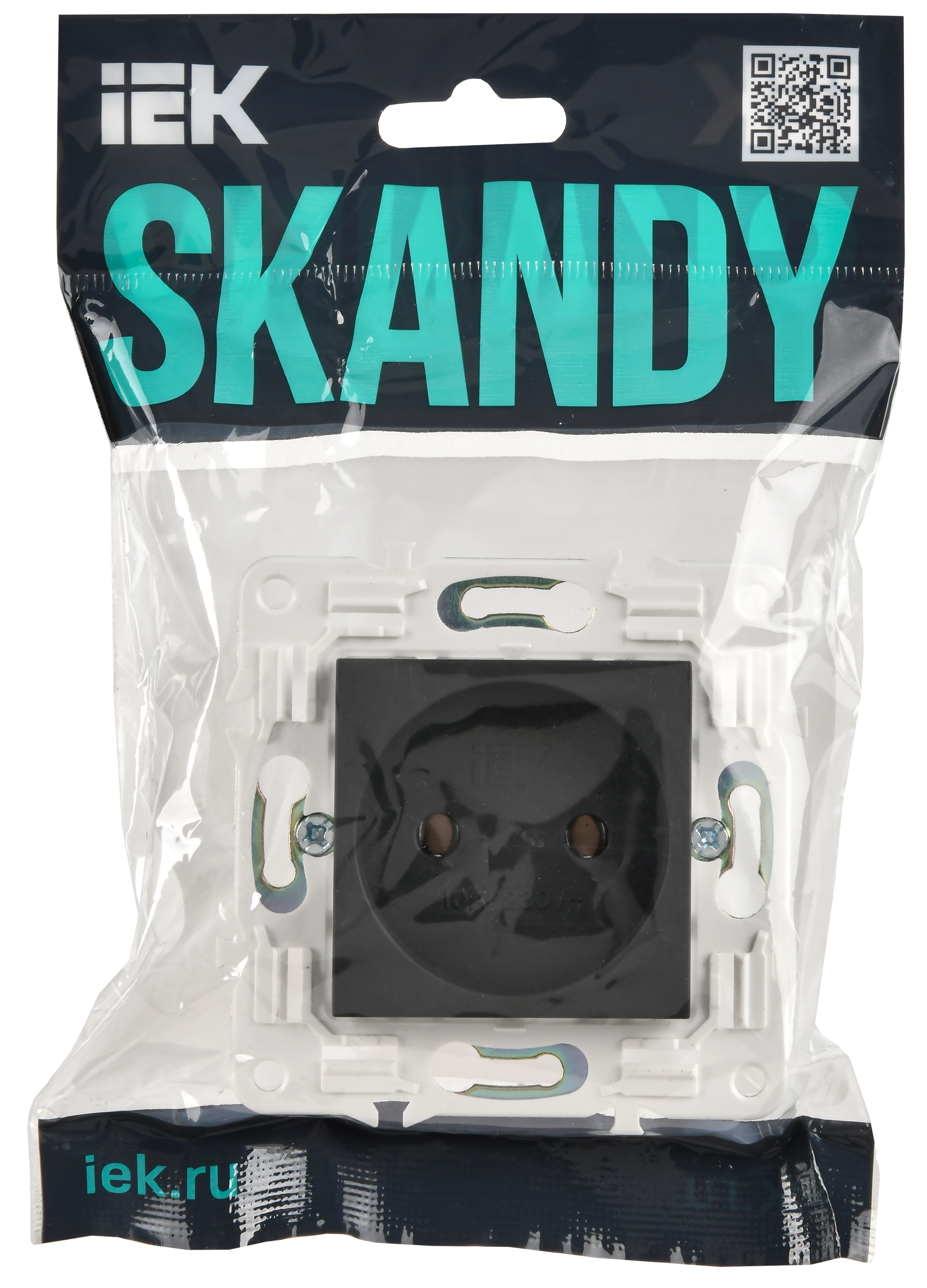 SKANDY Розетка без заземления без защитных шторок 10А SK-R02G графит IEK