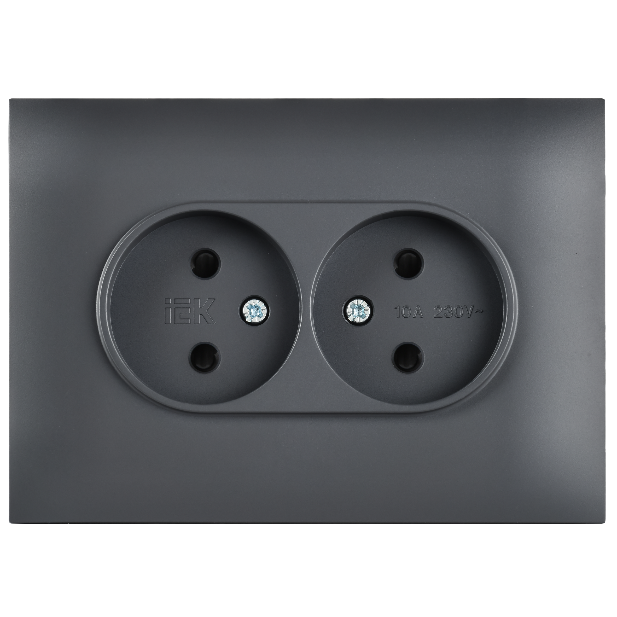 SKANDY Розетка 2-местная без заземления с защитными шторками 10А в сборе SK-R09T титан IEK